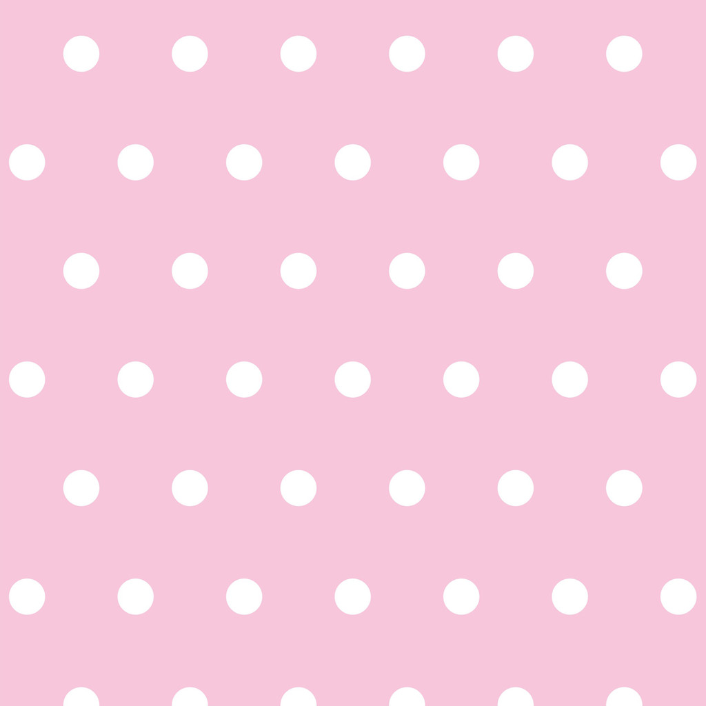 Pink and white 5 cm dots wallpaper