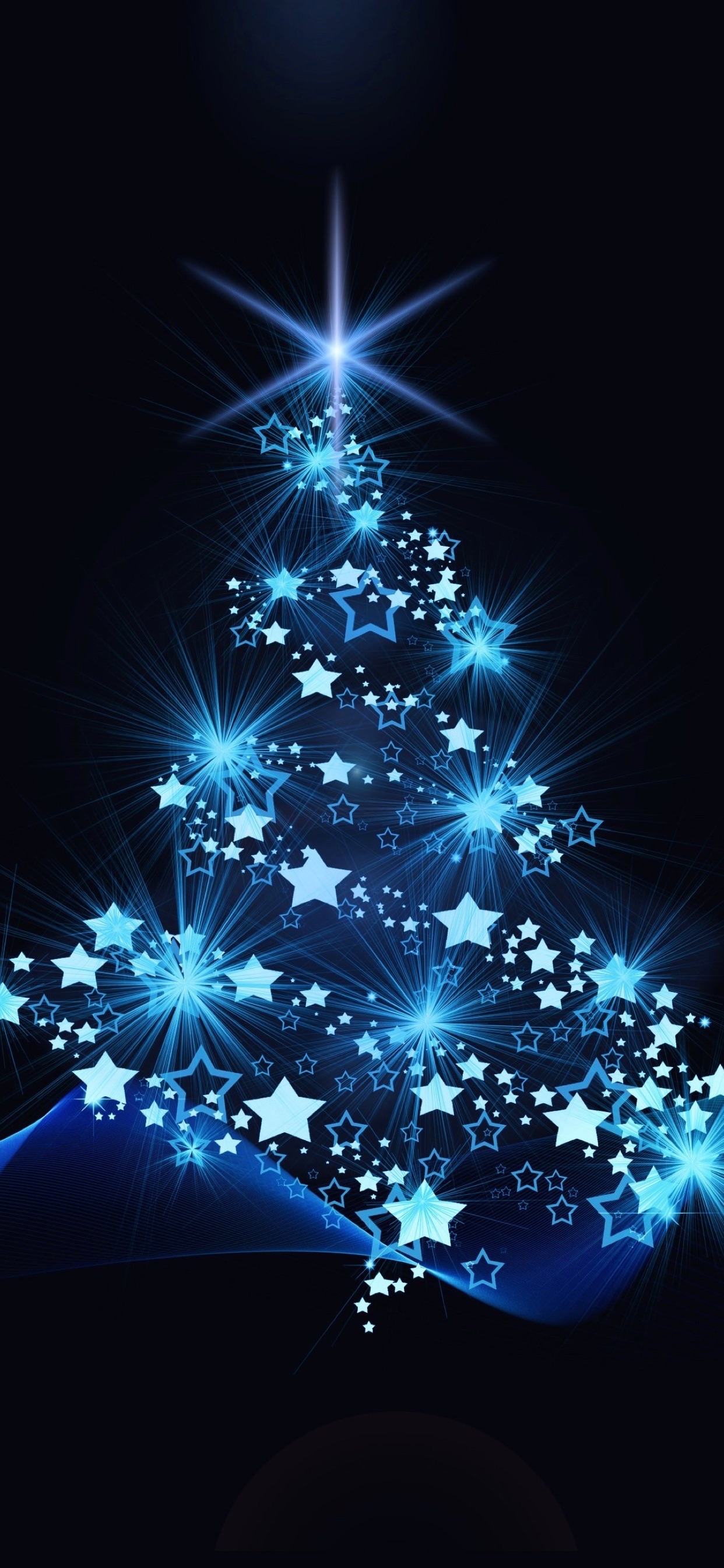 christmas wallpaper, blue, christmas tree, christmas decoration, light, sky