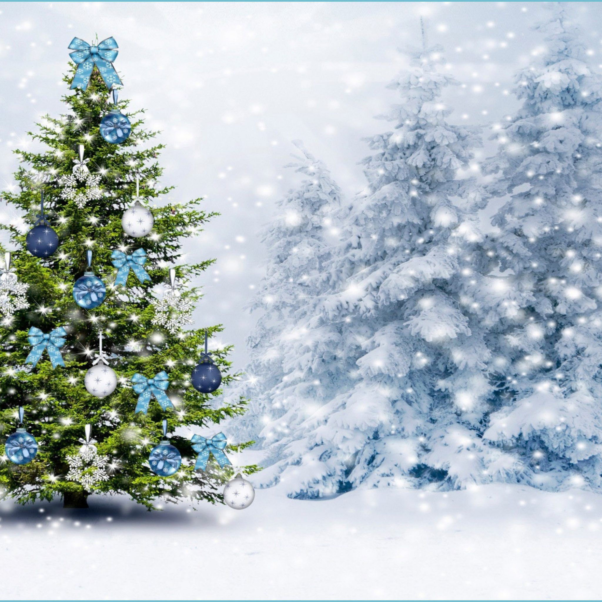 Snowy Christmas Tree Wallpapers
