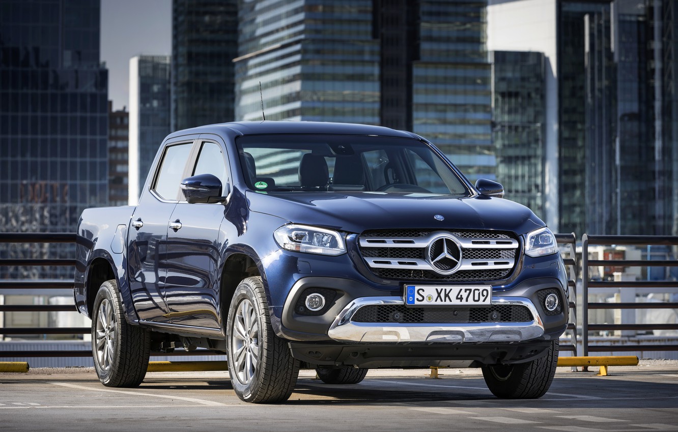 Wallpaper Blue, The City, Mercedes Benz, The Fence, Parking, Pickup, 2017, X Class Image For Desktop, Section Mercedes