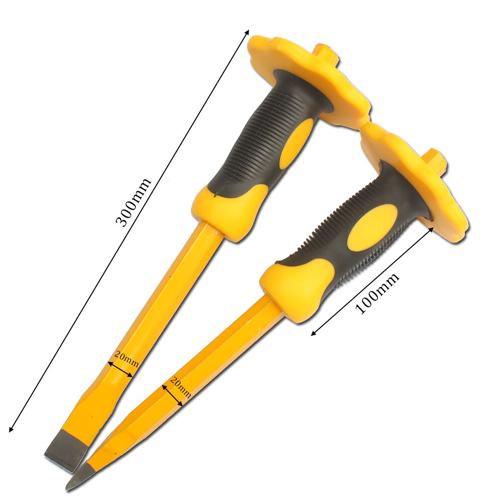inch Hand Guarded Cold Chisel, Flat Head Pointed Tip Metal Chisels for Masonry Carving Concrete Brickwork. Chisel