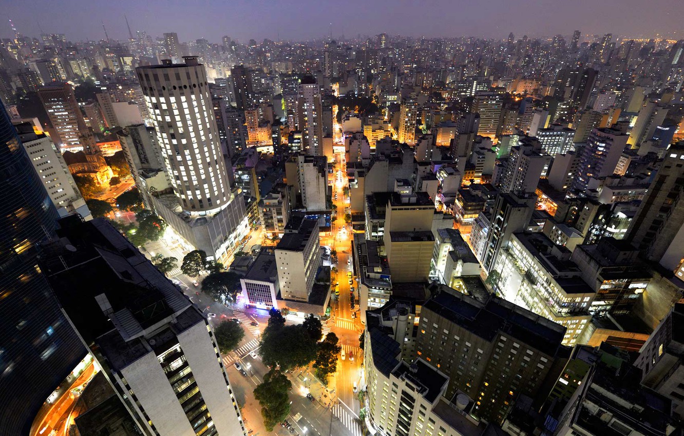 Wallpaper night, lights, home, Brazil, Sao Paulo image for desktop, section город
