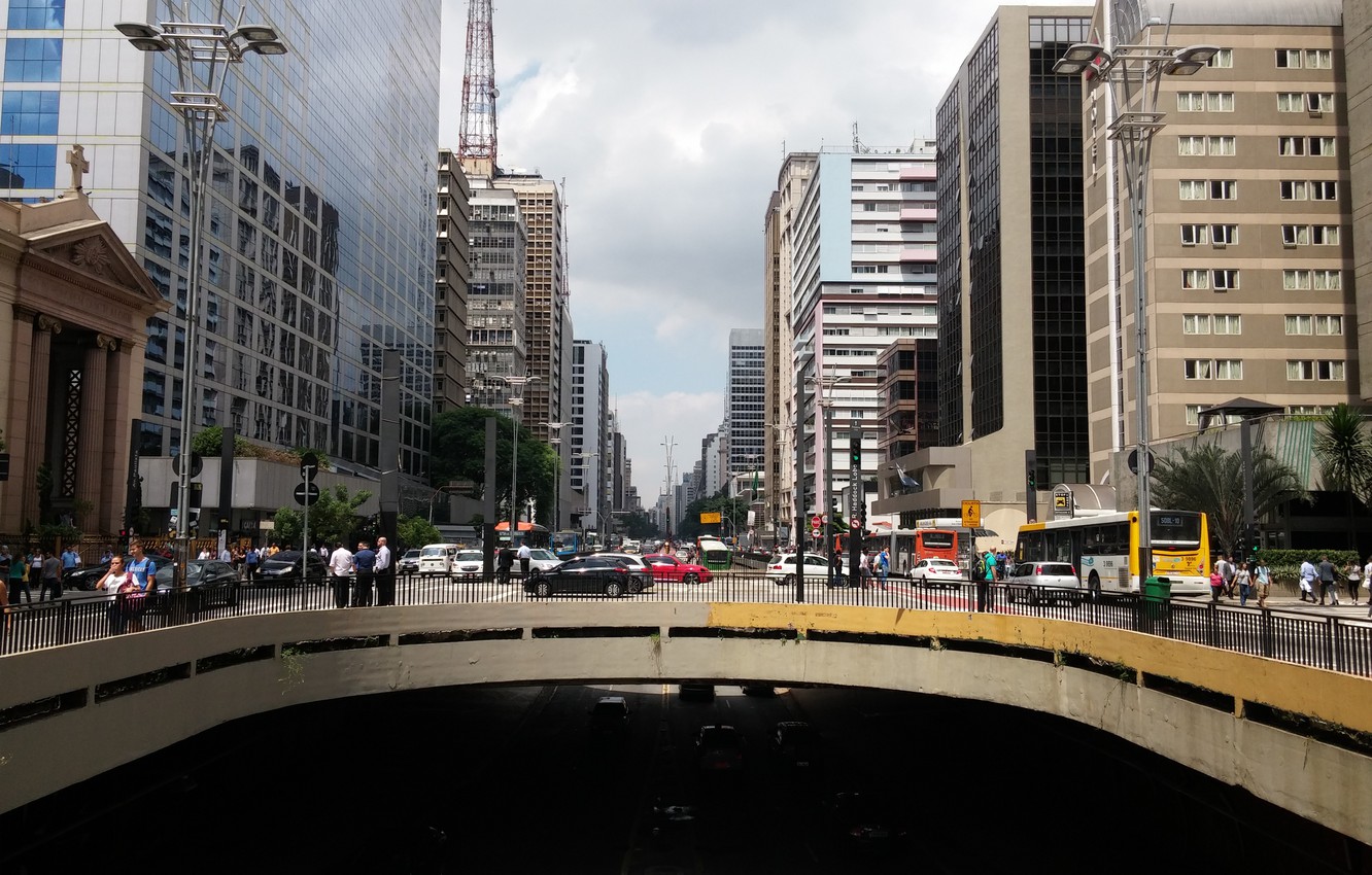Wallpaper city, Brazil, Sao Paulo, capital, crowded, daylight, avennue image for desktop, section город