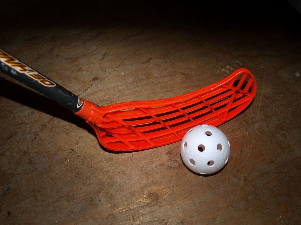 File:Floorball stick blade and ball.jpg