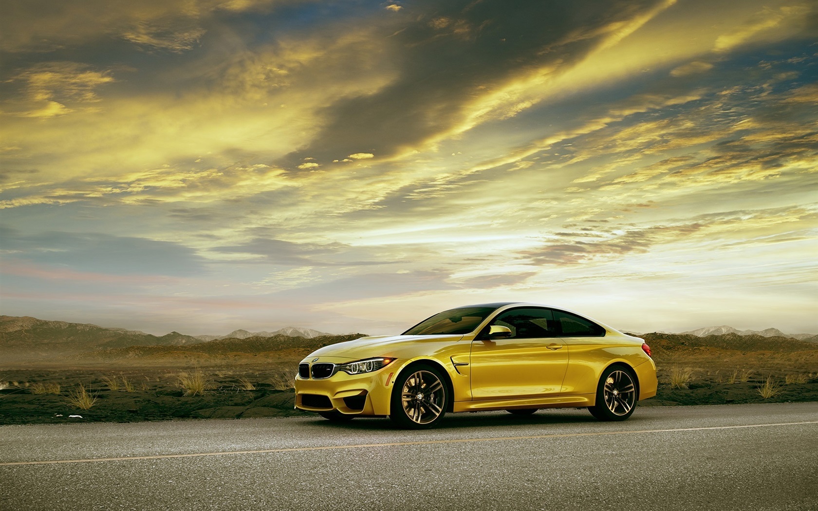 BMW M4 Coupe F82 Yellow Car Side View 640x1136 IPhone 5 5S 5C SE Wallpaper, Background, Picture, Image