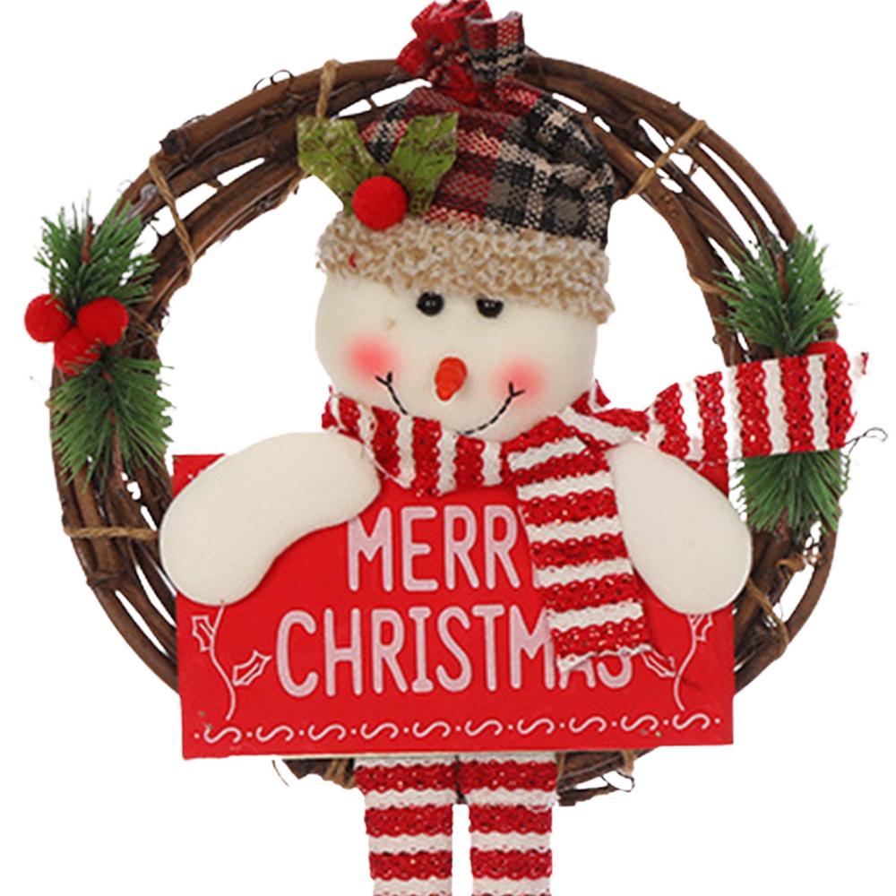 AUTCARIBLE Christmas Doll Door Wreath, Soft Christmas Santa Snowman Wreath Doll, Long Legged Hanging Door Ornaments, For Christmas Tree Pendant Windows Door Fireplace Decors Modern