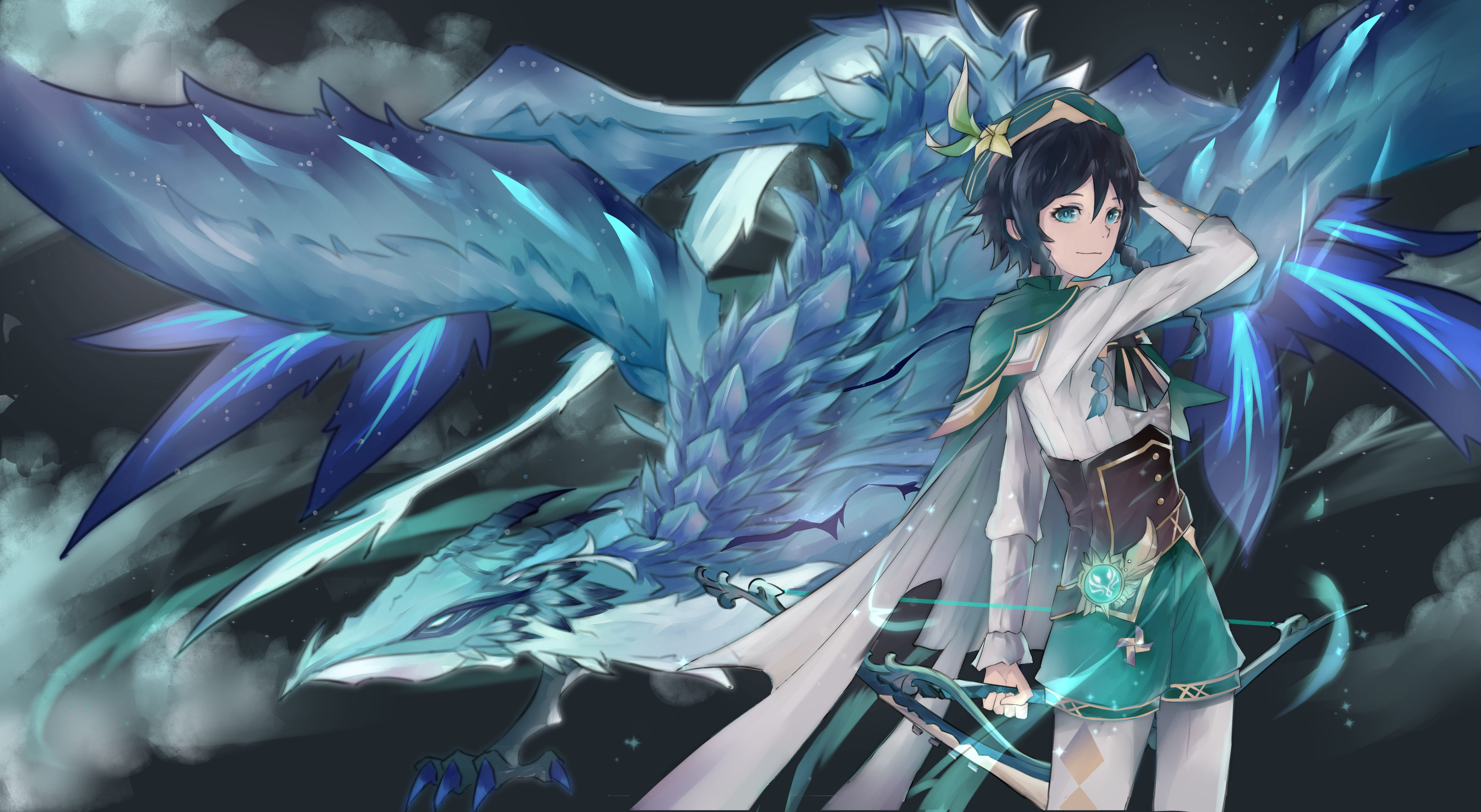 Venti, Dvalin (Genshin Impact) 4k Ultra HD Wallpaper