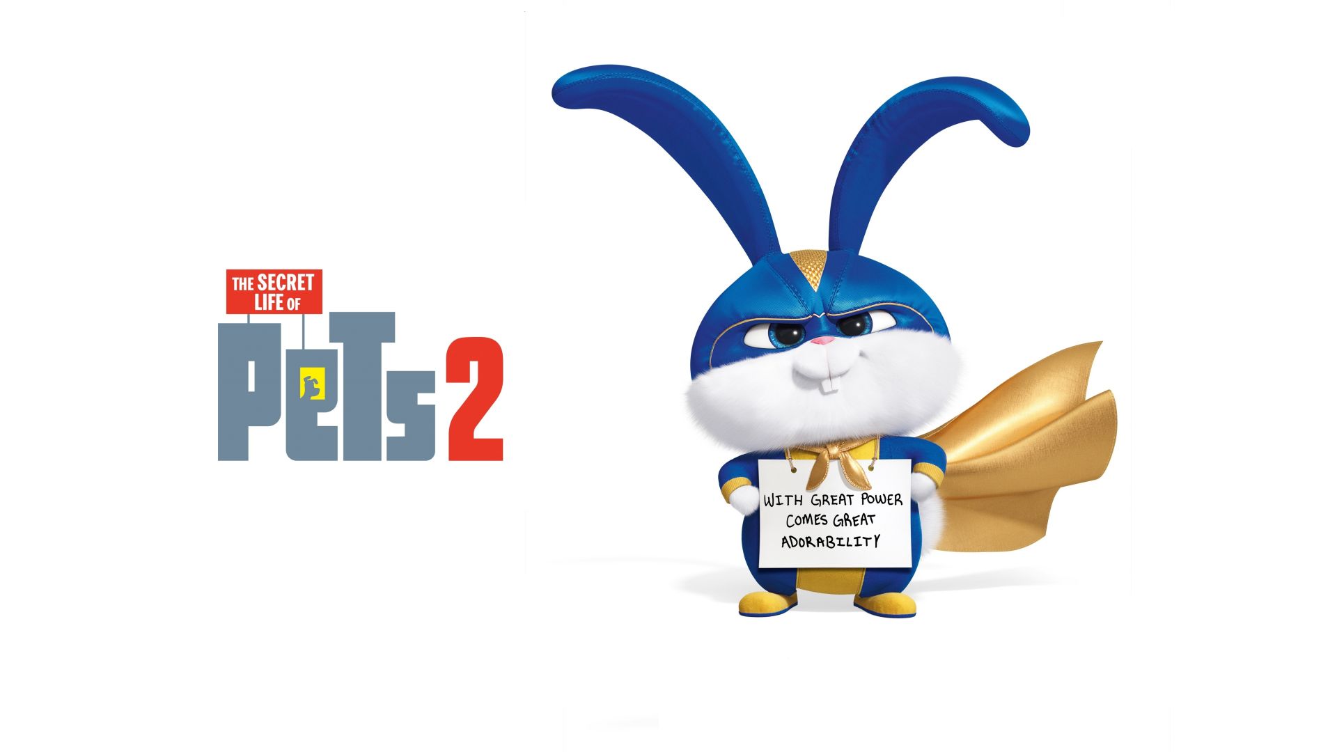 Desktop wallpaper snowball, rabbit, the secret life of pets 2, minimal, movie, 2019, HD image, picture, background, 0364cd