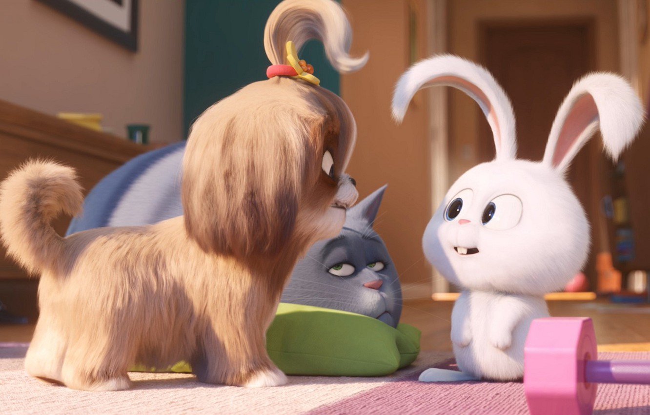 Wallpaper cat, rabbit, puppy, The secret life of Pets 2, The Secret Life of Pets - for desktop, section фильмы