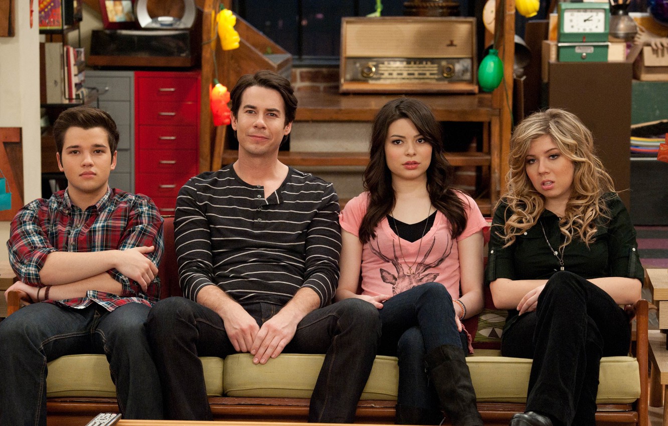 Wallpaper the series, Freddie, Sam, Spencer, Miranda Cosgrove, Carly, Jennette McCurdy, Jerry Trainor, iCarly, ICarly, Nathan Kress image for desktop, section фильмы