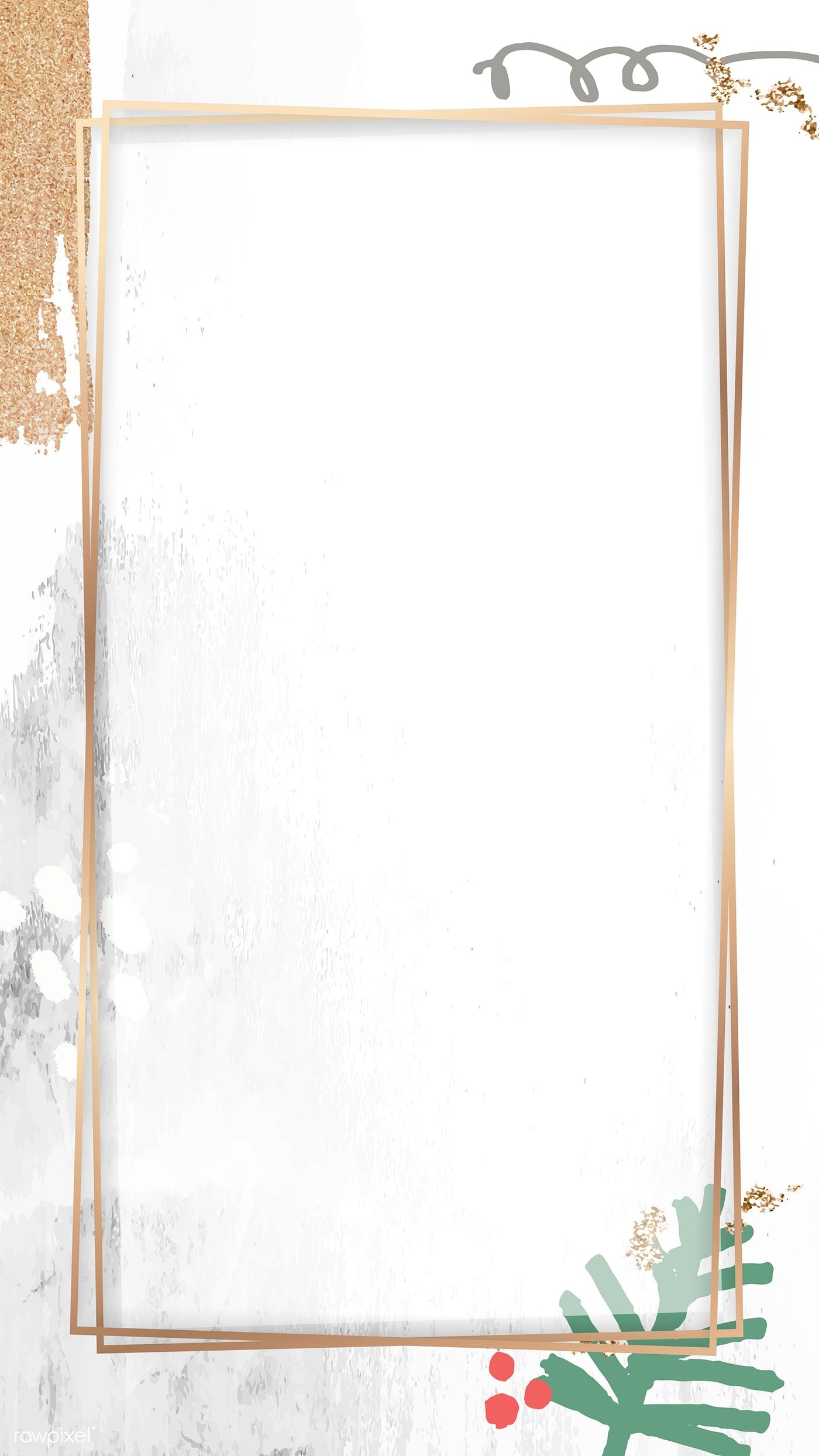 Decorative Christmas rectangle gold frame mobile phone wallpaper vector. premium im. Christmas background vector, Wrinkled paper background, Christmas background