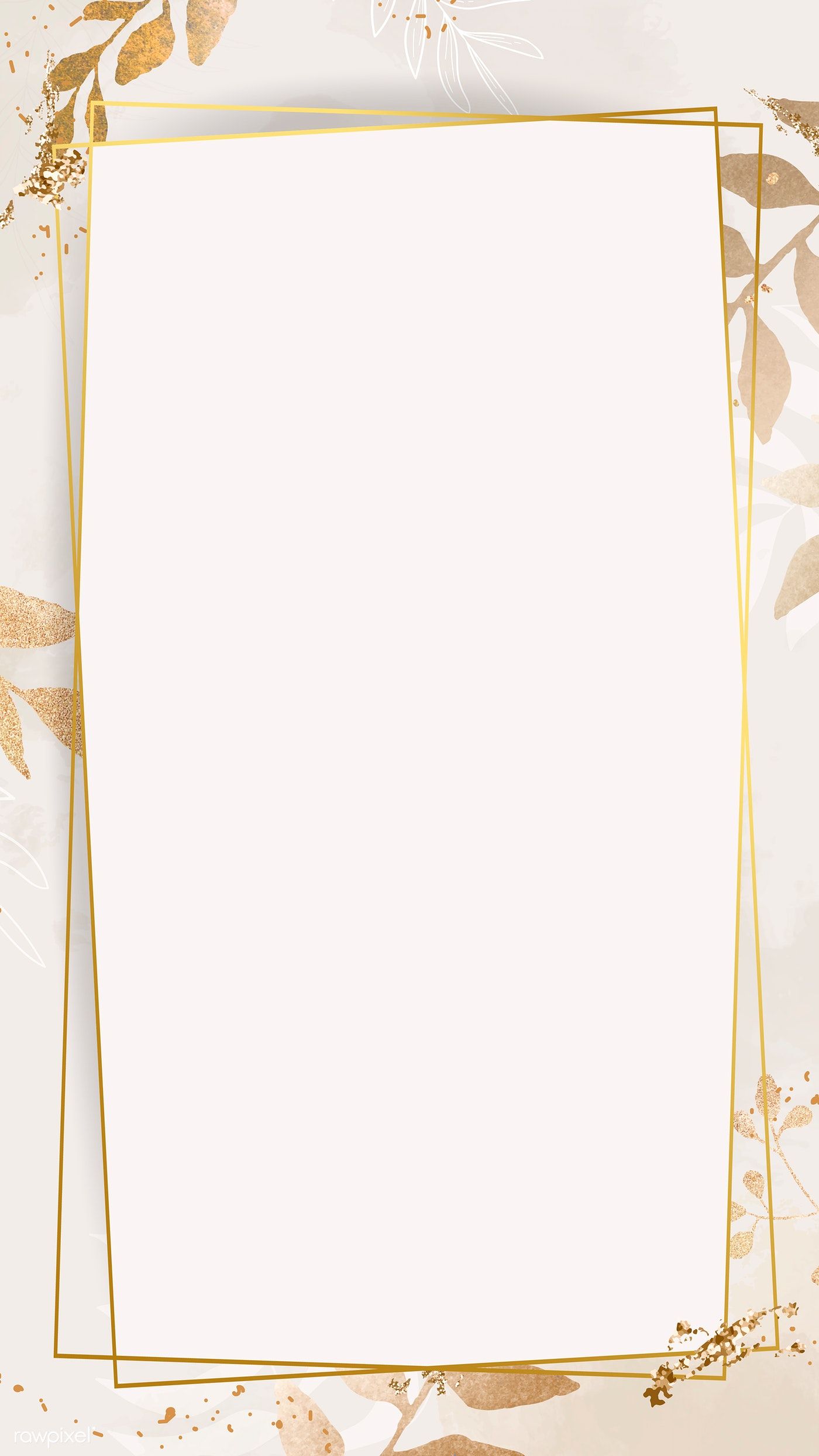 Christmas golden rectangle frame on beige background mobile phone wallpaper vector. prem. Gold wallpaper background, Phone wallpaper, Flower background wallpaper