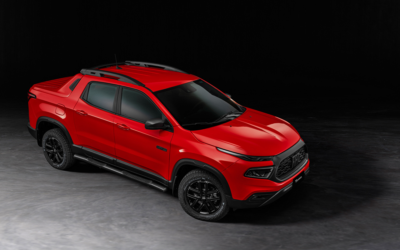 Wallpaper Fiat Toro Ultra, 2021 Pickup Red Cars Metallic