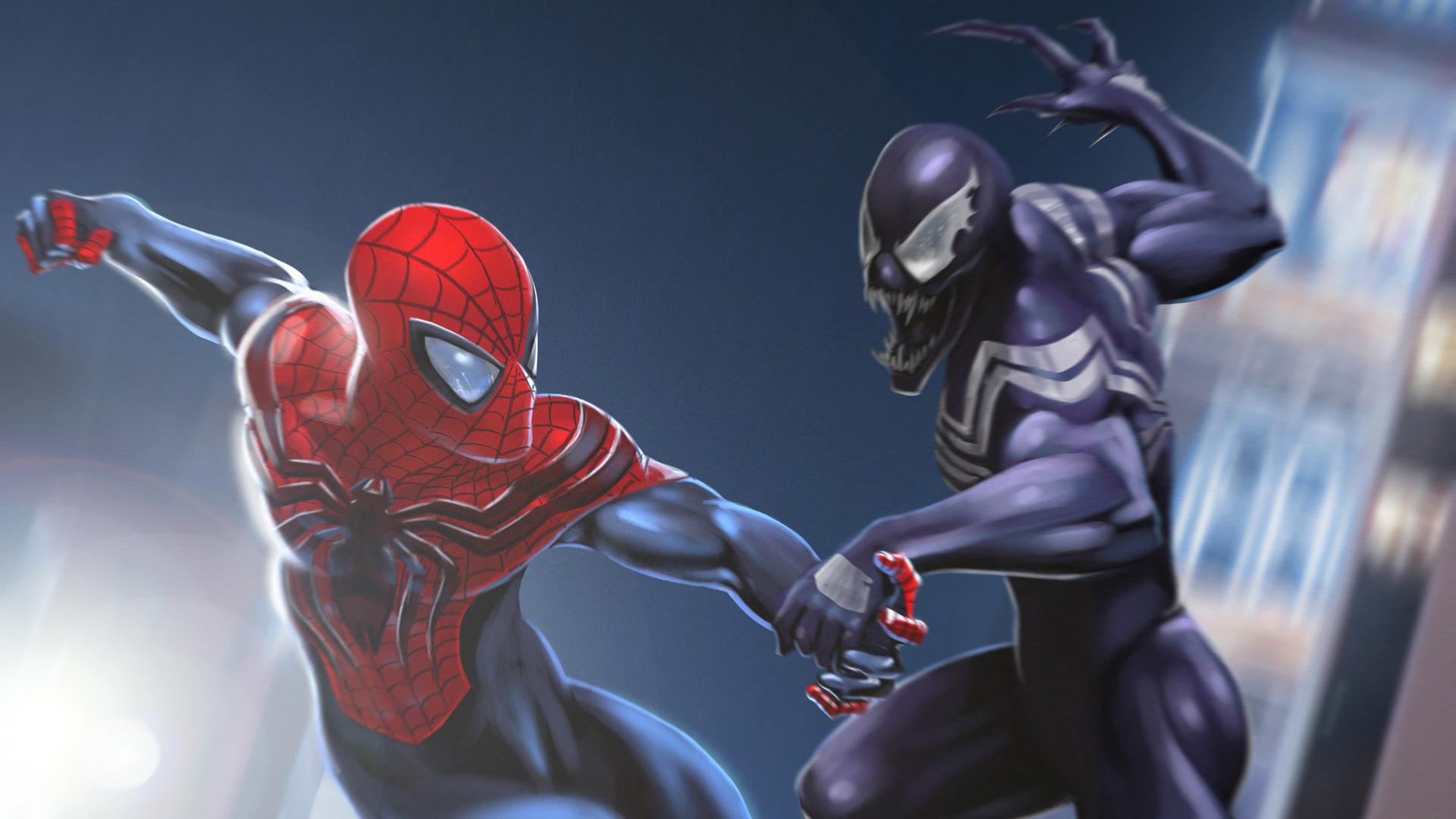 Venom Vs Spiderman Art, HD Superheroes, 4k Wallpapers, Image, Backgrounds, ...