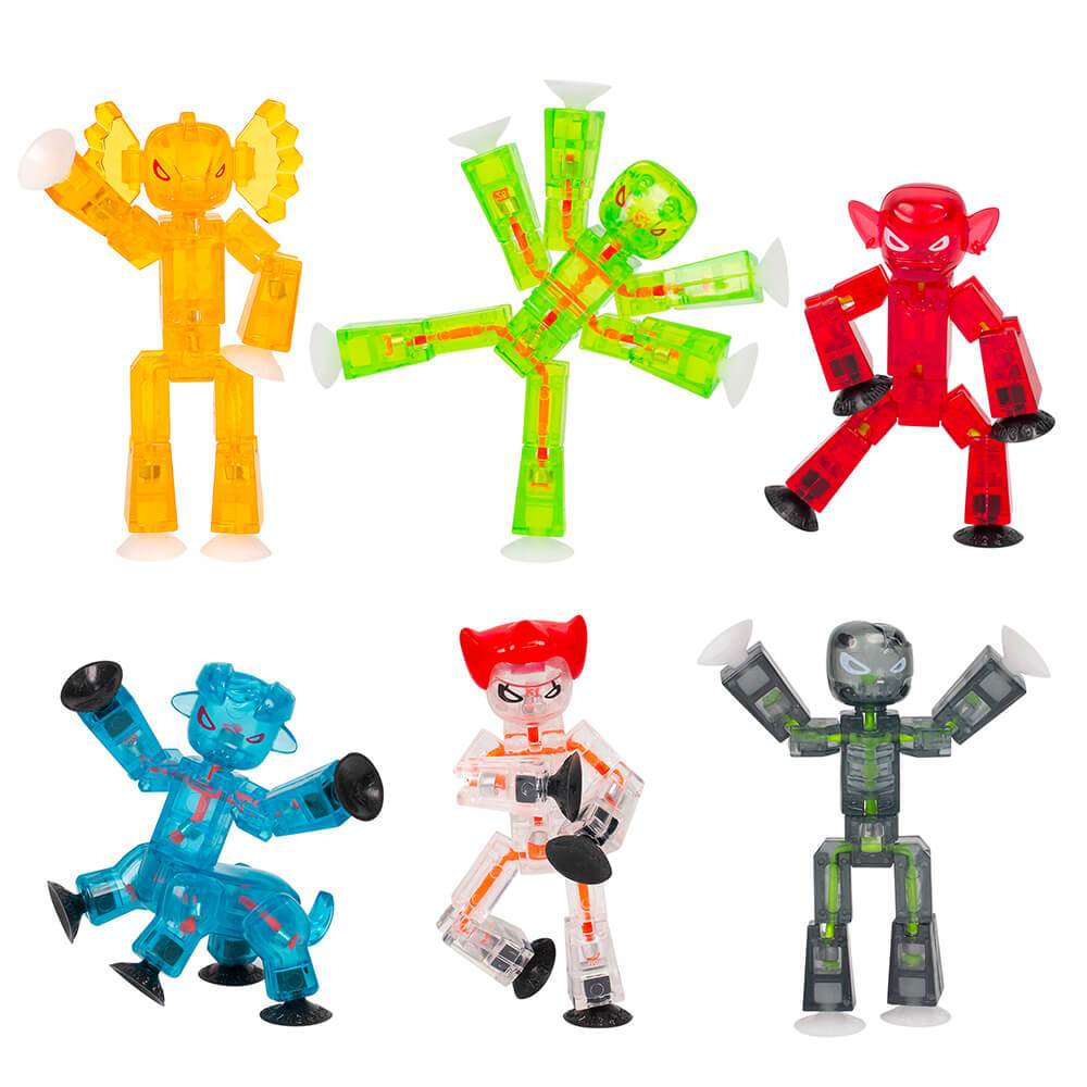 Stikbot Monsters Clear Colors Action Figure Set, 6 Pieces
