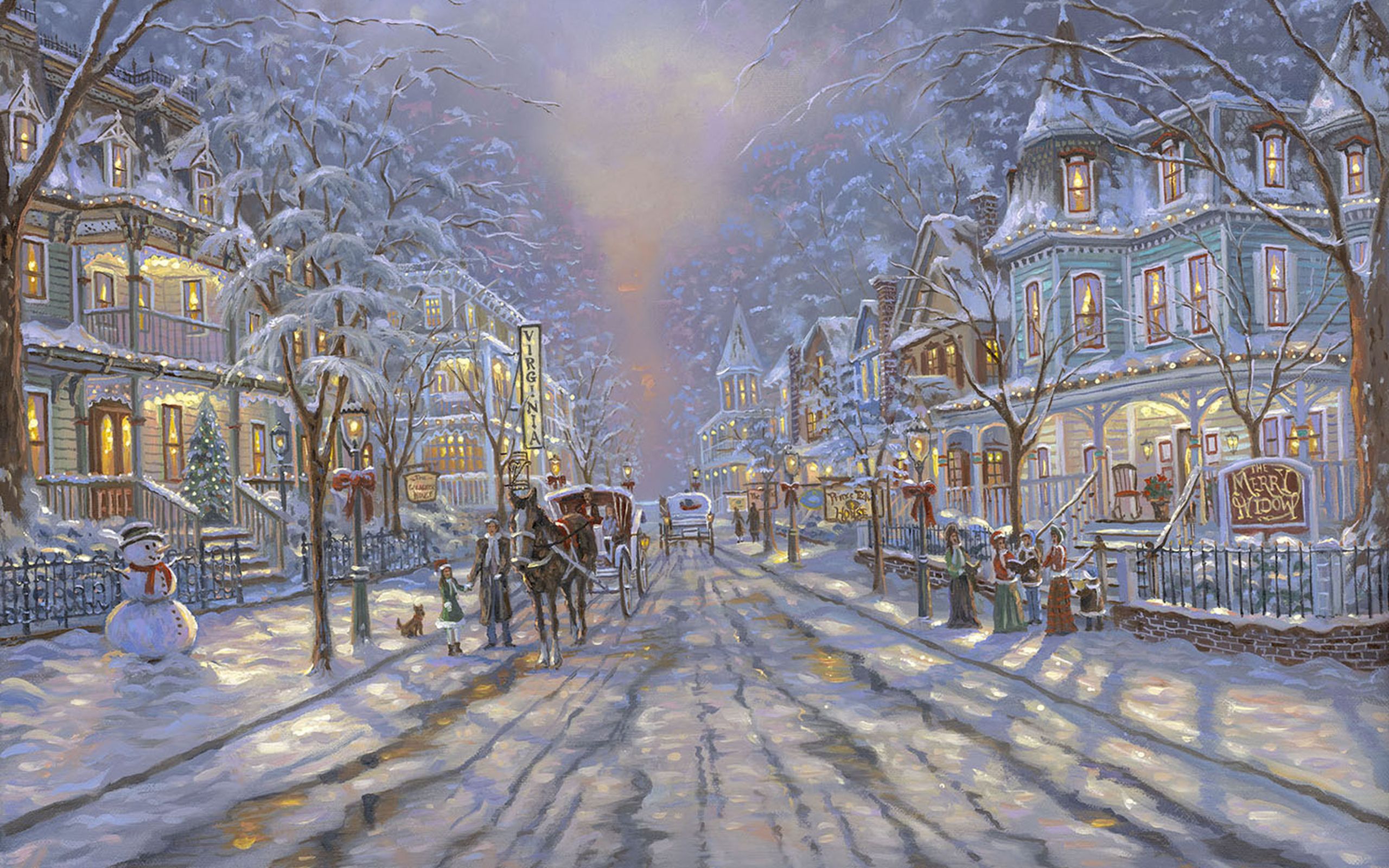 Christmas Paintings Wallpaper