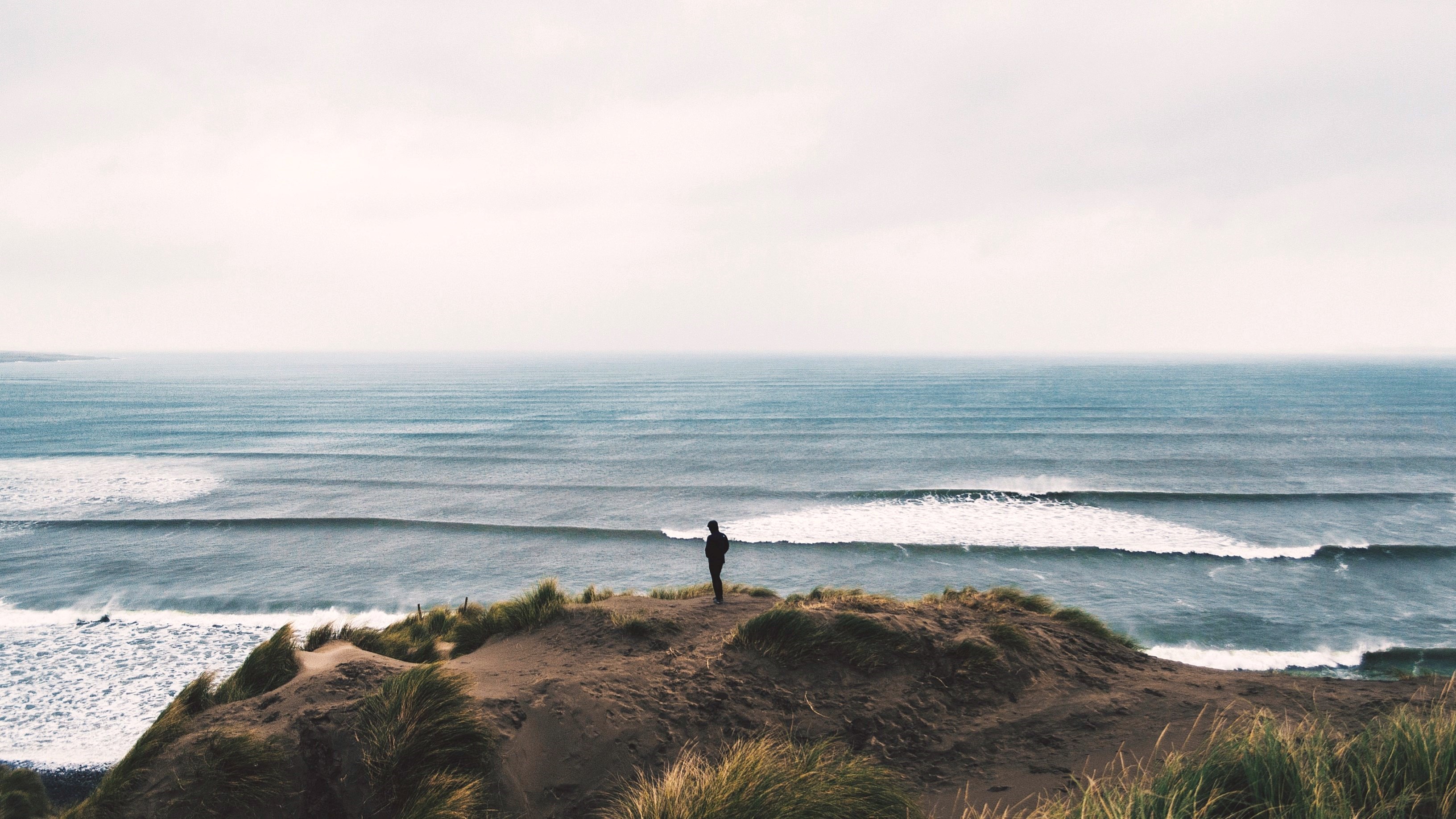 Wallpaper, ocean, Ireland, shadow, sea, mountain, seascape, cold, beach, nature, water, landscape, photography, climb, photo, Goal, sand, Nikon, Surf, waves, alone, view, empty, dune, hill, wave, peak, surfing, solo, single, figure