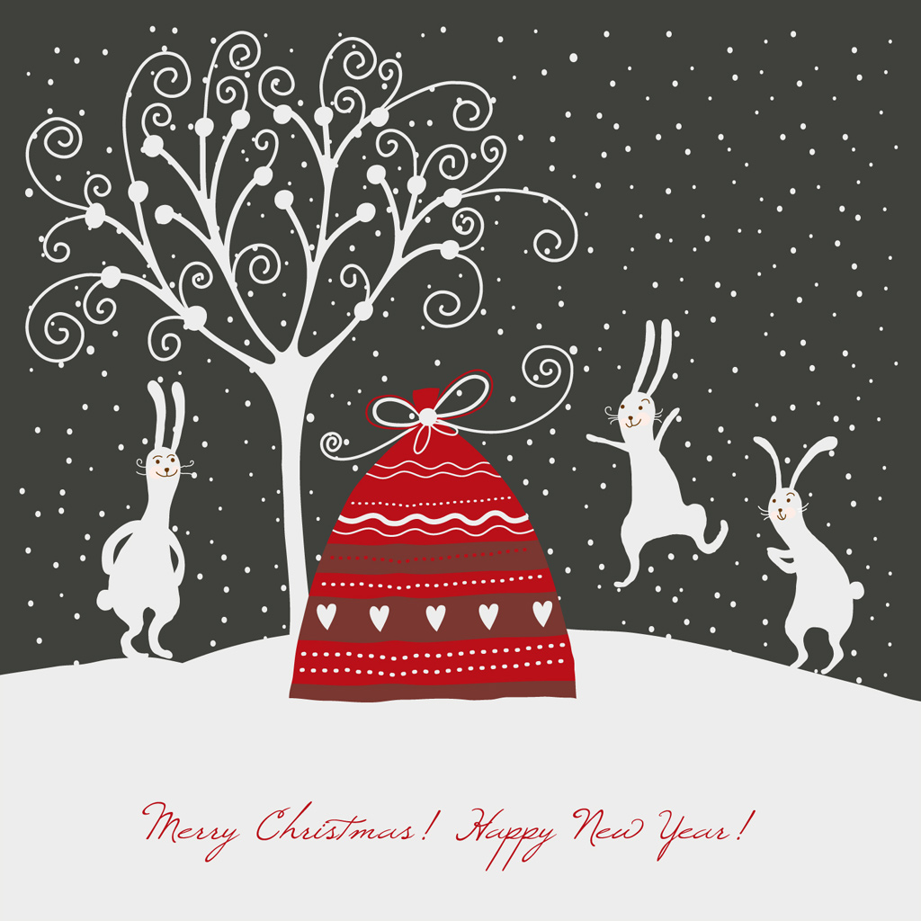 Apple iPad Mini Christmas Wallpaper Christmas Bunny
