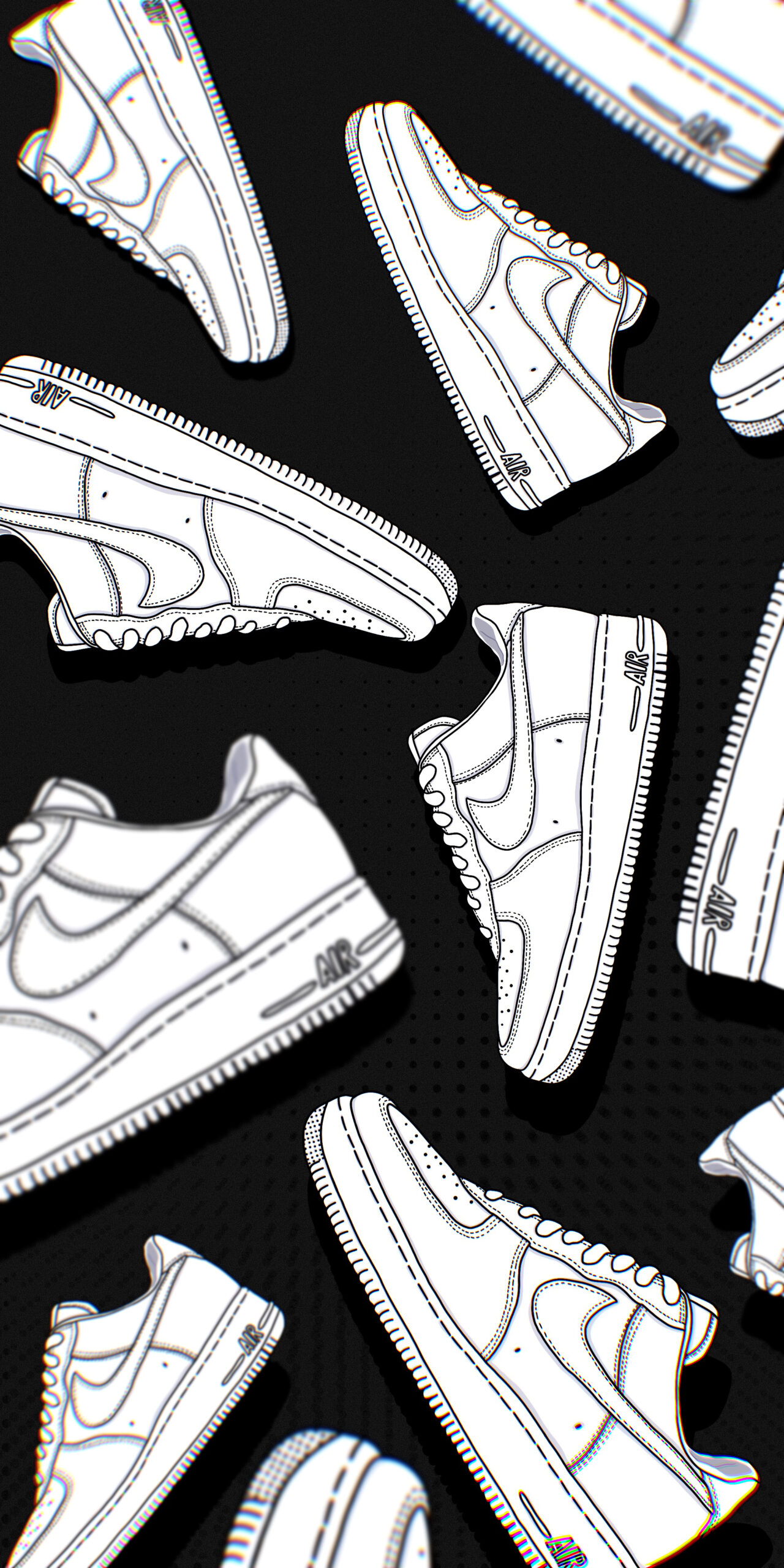 Nike Air Force 1 Shoes White & Black Wallpapers