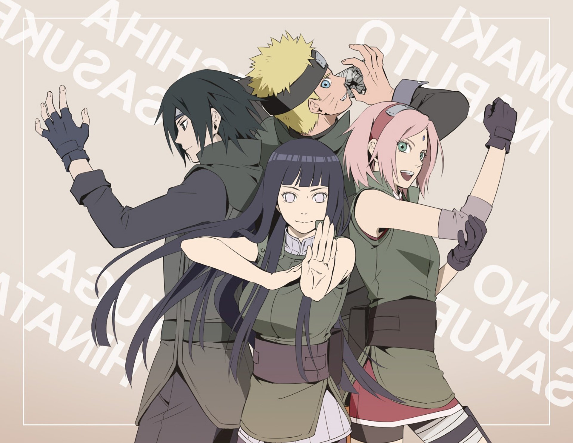 Wallpapers Hinata, Sasuke, Team 7, Sakura, Naruto