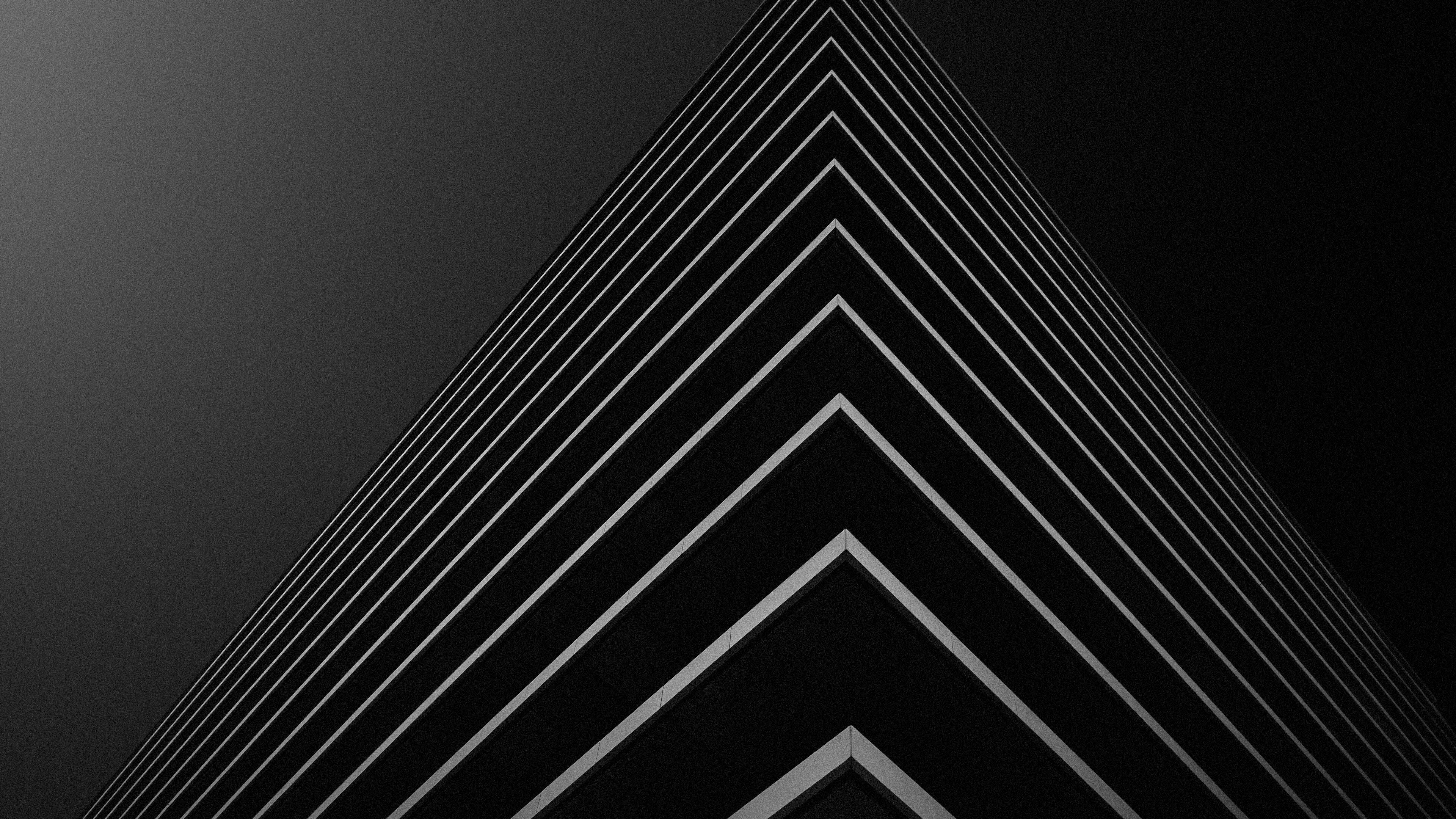 Building Corner in Black Backgrounds 4K Wallpapers