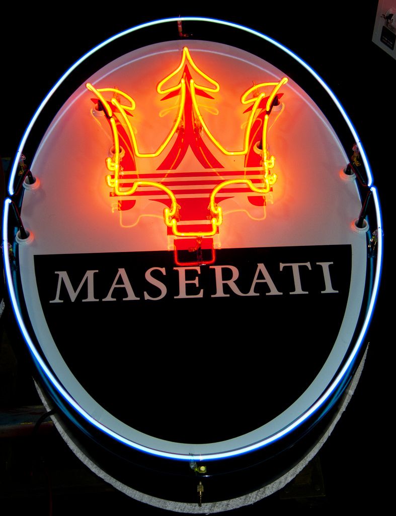 Maserati Porcelain Neon Sign