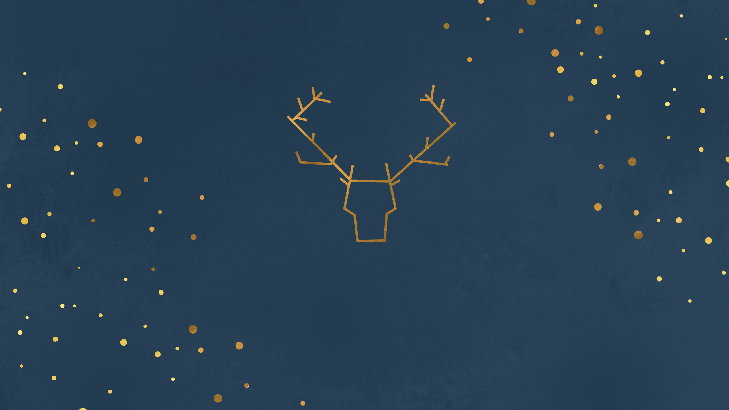 christmas minimalist wallpaper, blue, sky, branch, deer, constellation