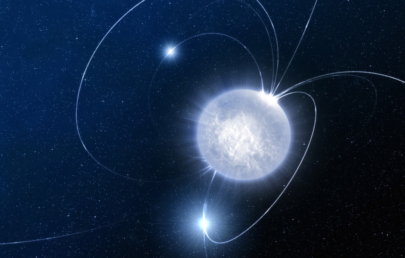 Wallpaper space, a neutron star, Magnetar image for desktop, section космос