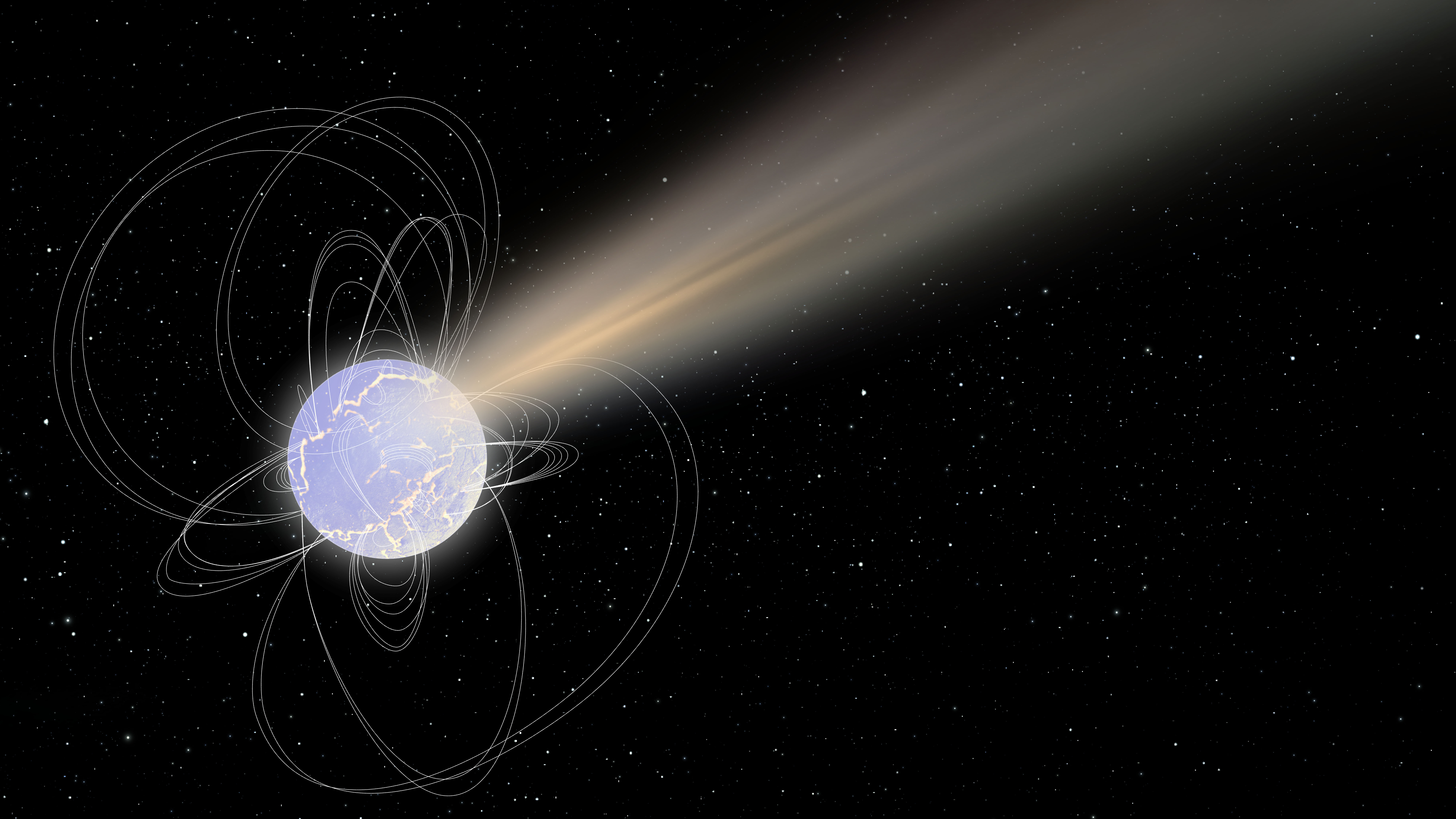 ESA's impression of radio bursting magnetar