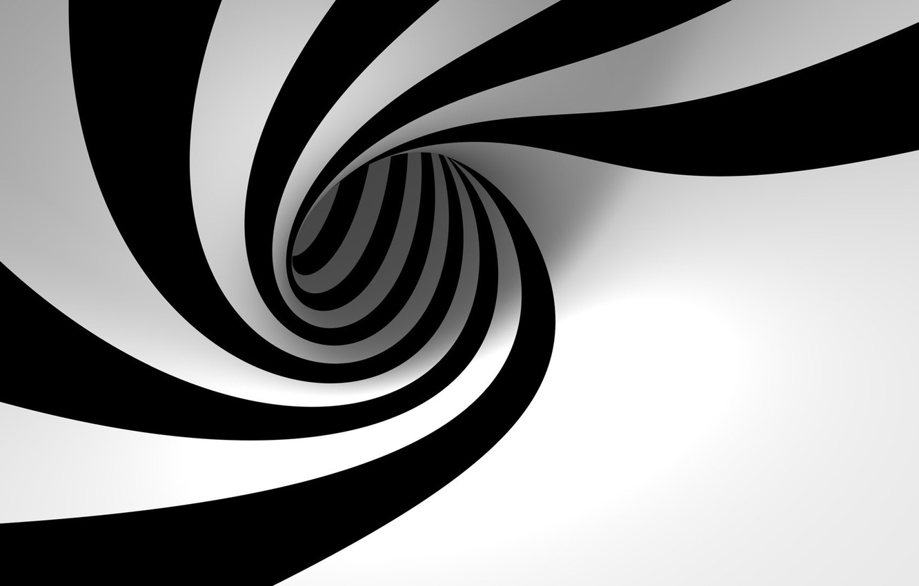 Wallpapers Abstract, Black, White, Trippy, Swirls image for desktop, section абстракции