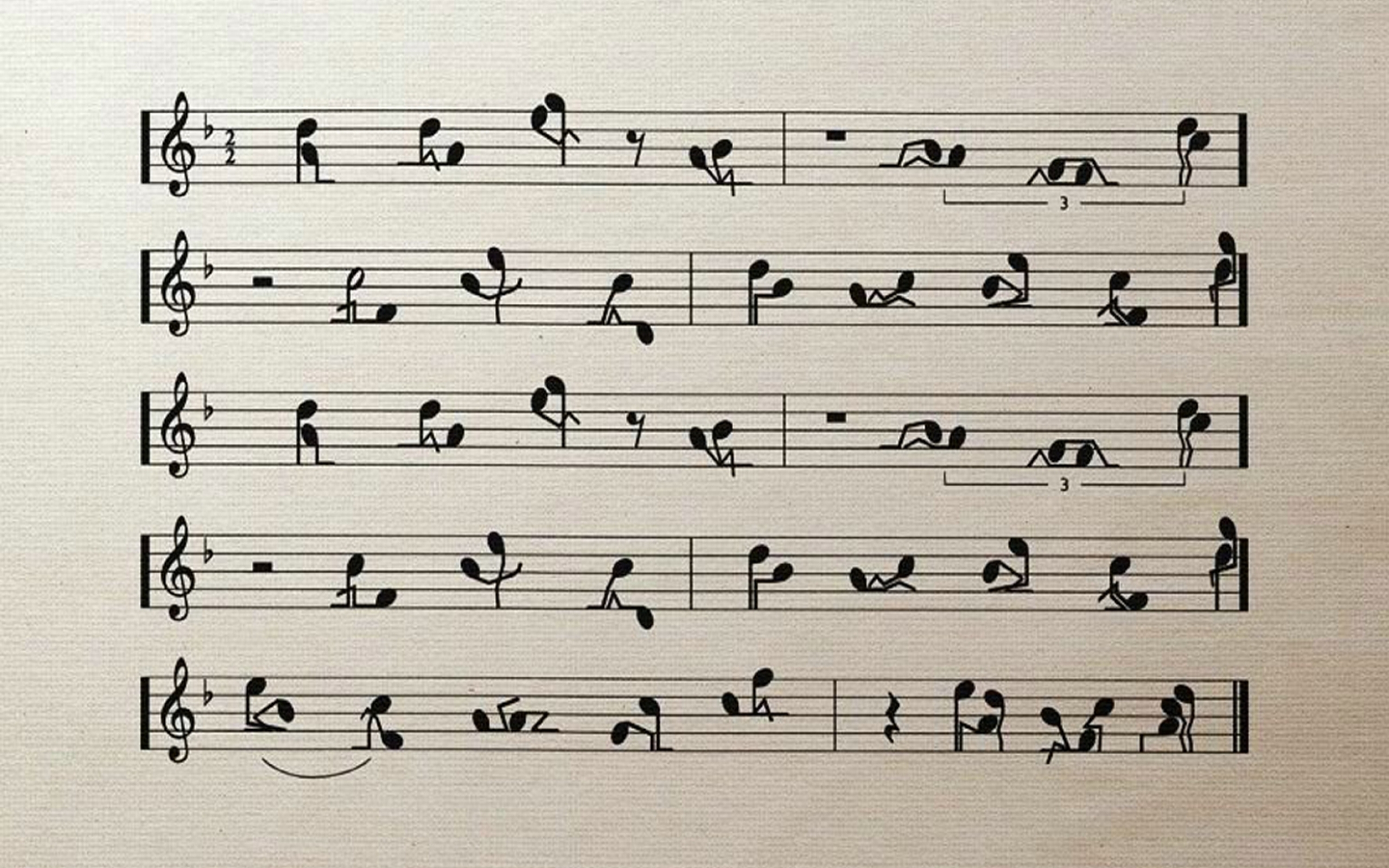 Funny Music Notes Wallpaper
