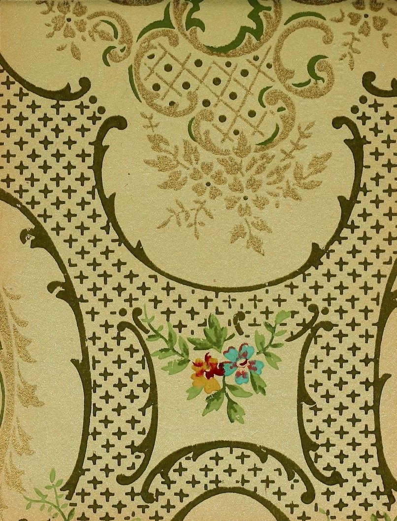 Old Edwardian wallpapers styles & home decor, plus 40 real paper samples from the early 1900s