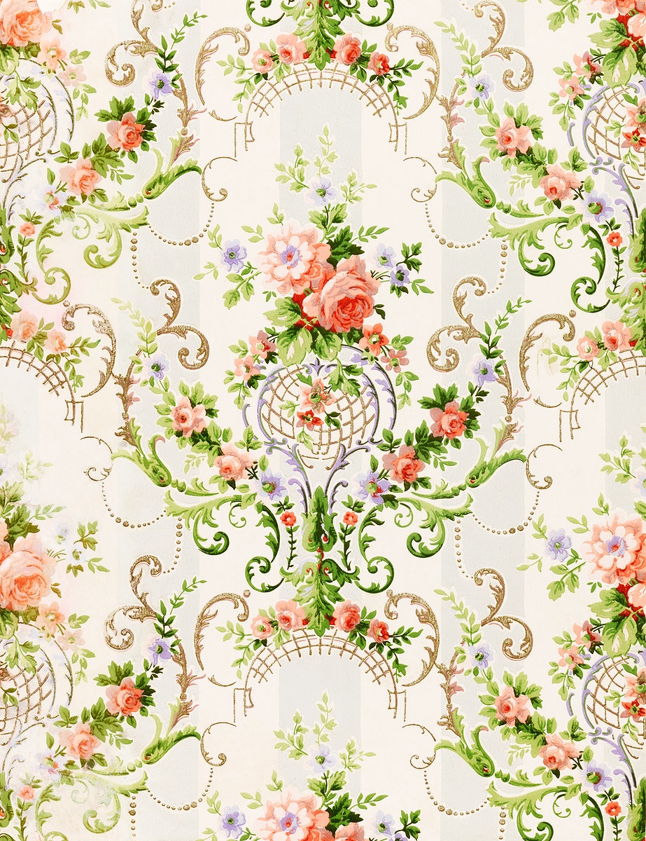 Rococo floral wallpapers