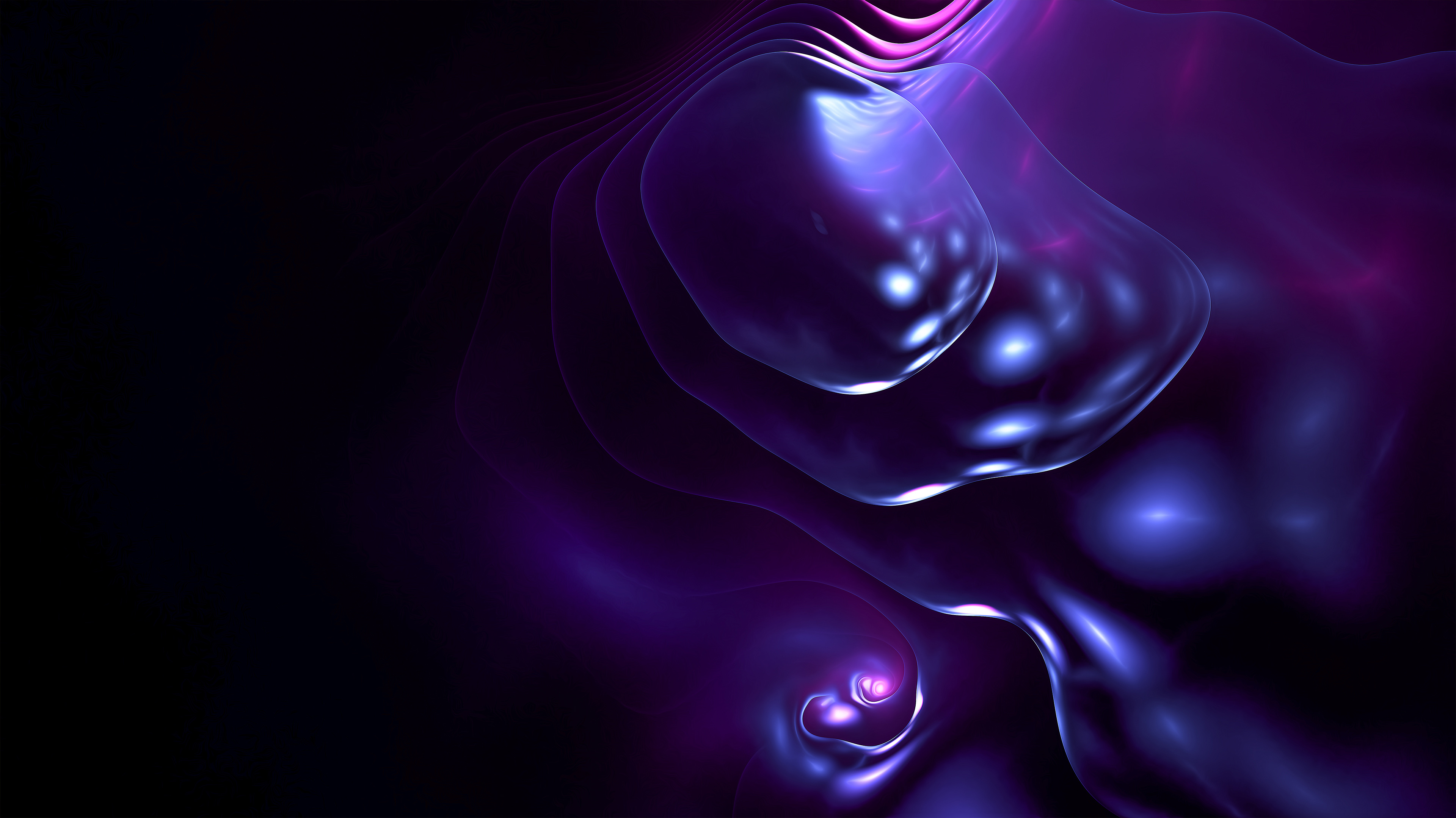 Dark Purple Bubbles 4K HD Abstract Wallpaper