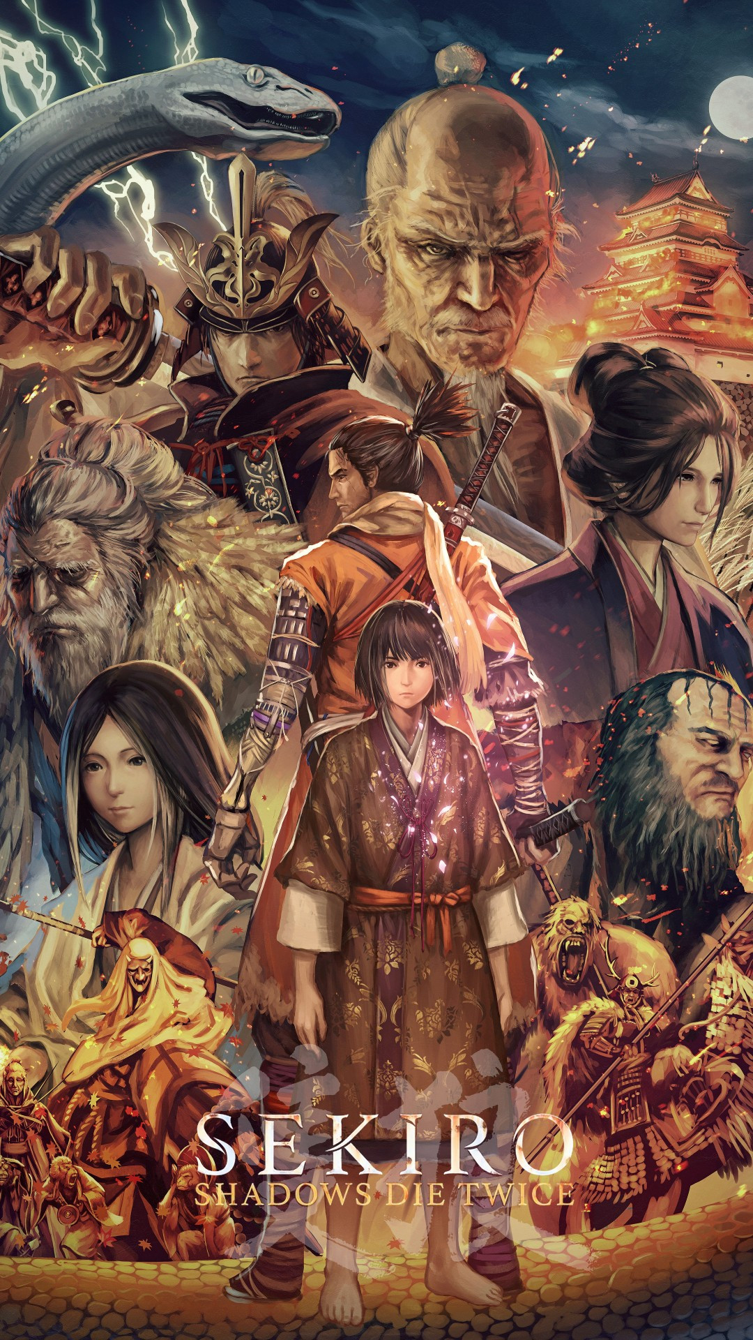 Download 1080x1920 Sekiro: Shadows Die Twice, Poster, Anime Style, Characters, Artwork Wallpaper for iPhone iPhone 7 Plus, iPhone 6+, Sony Xperia Z, HTC One