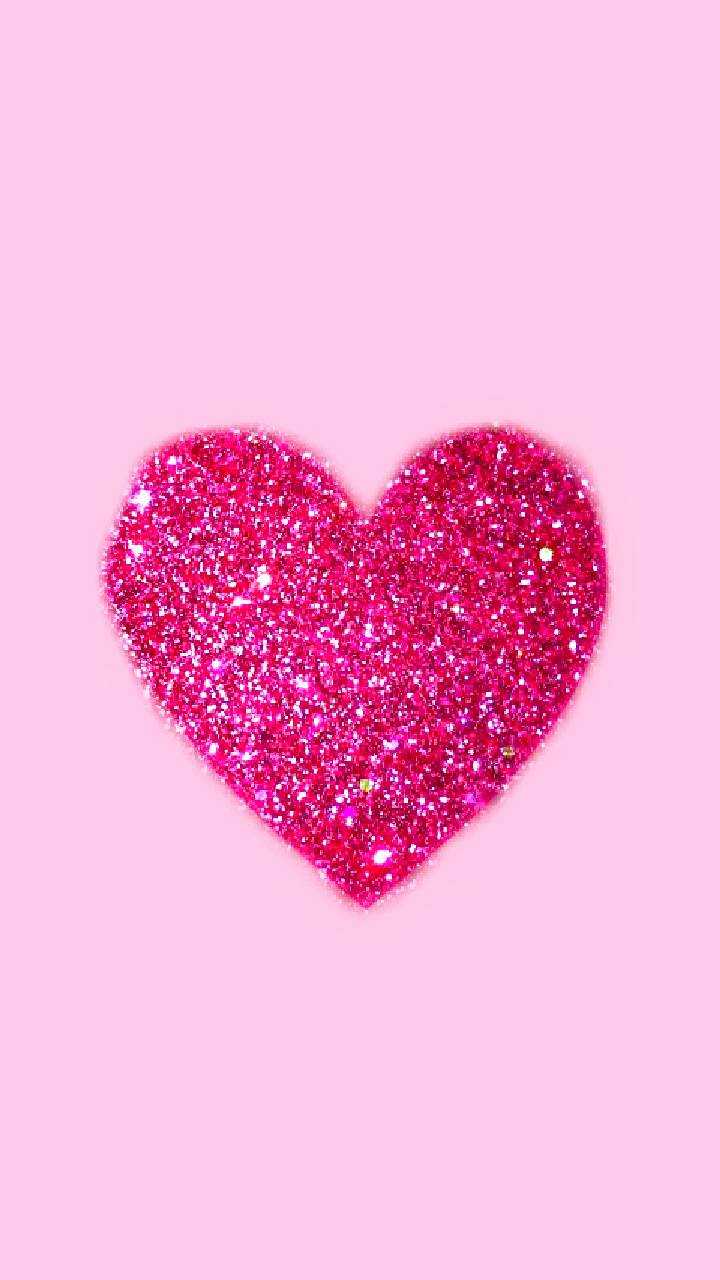 Glitter Pink Heart Wallpaper Free HD Wallpaper