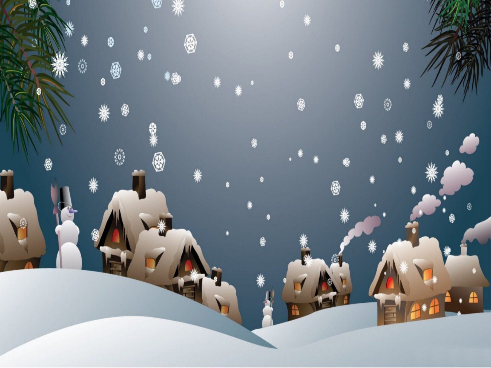 Free Animated Snowy Christmas Wallpaper