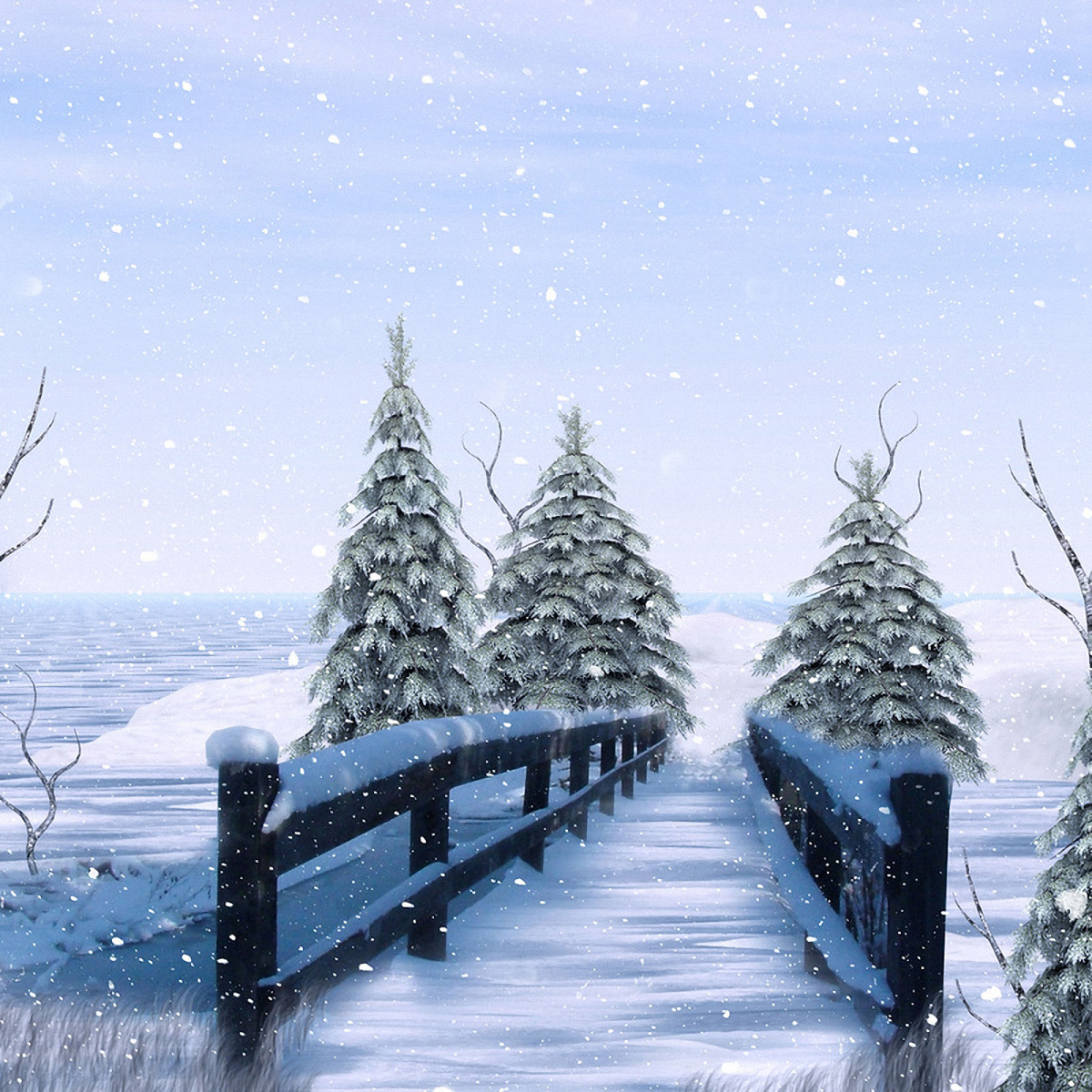 Winter Background with Bridge​-Quality Image and Transparent PNG Free Clipart