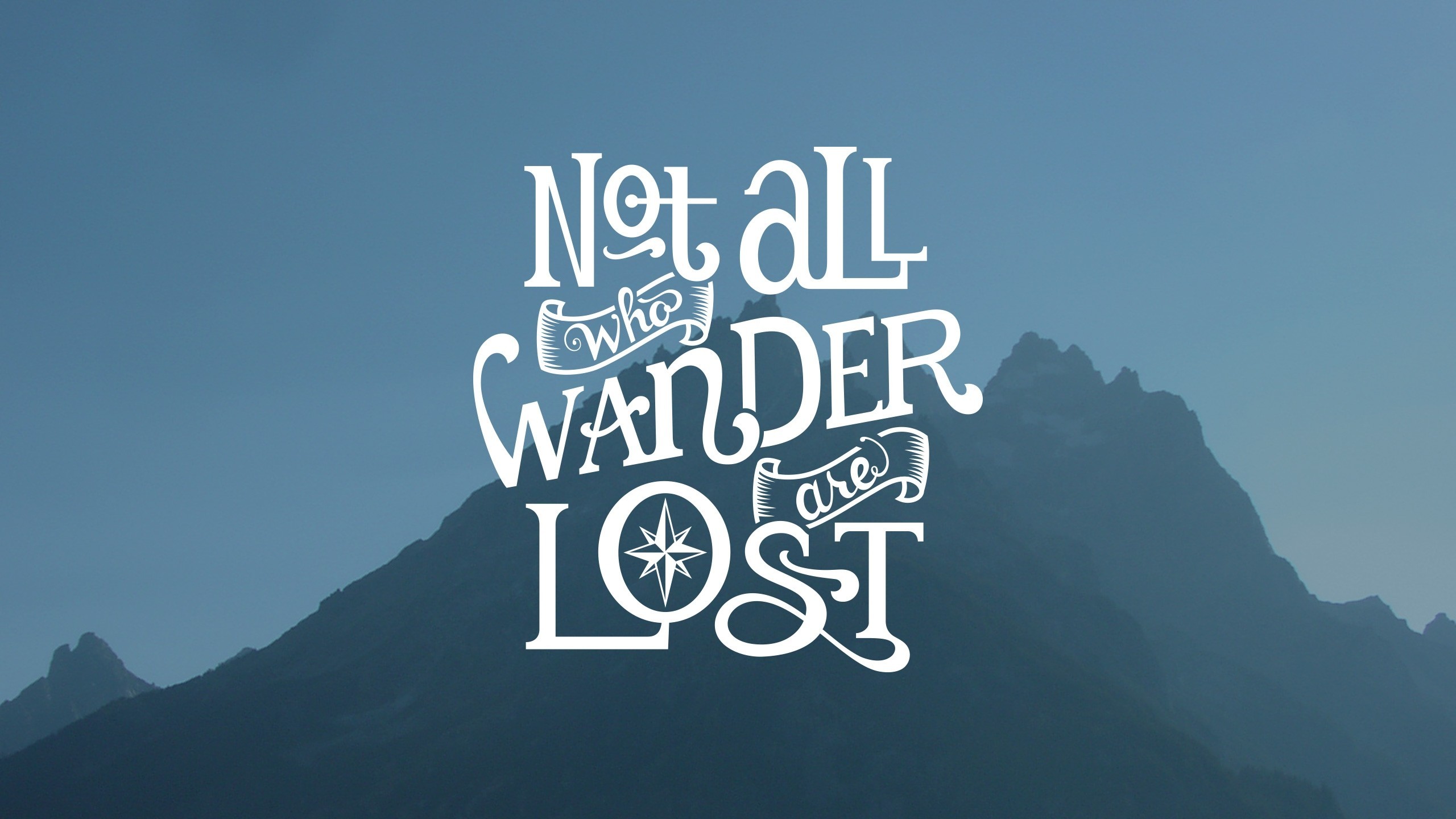 simple, Simple Background, Blue, Mountain, Quote, J. R. R. Tolkien, Typography Wallpaper HD / Desktop and Mobile Background