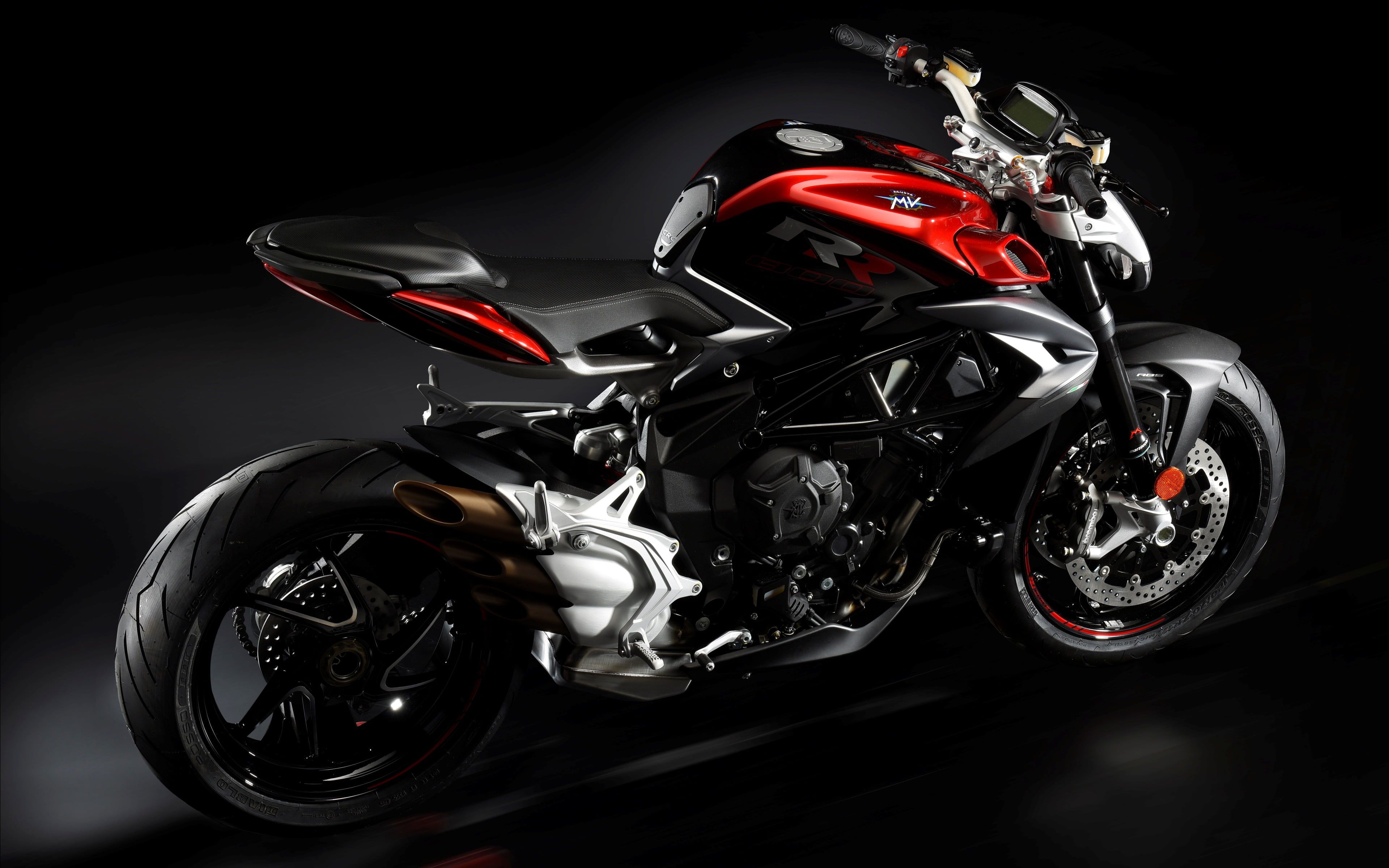 Latest HD wallpaper: MV Agusta Brutale 800 RR, black and red sports bike, Motorcycles