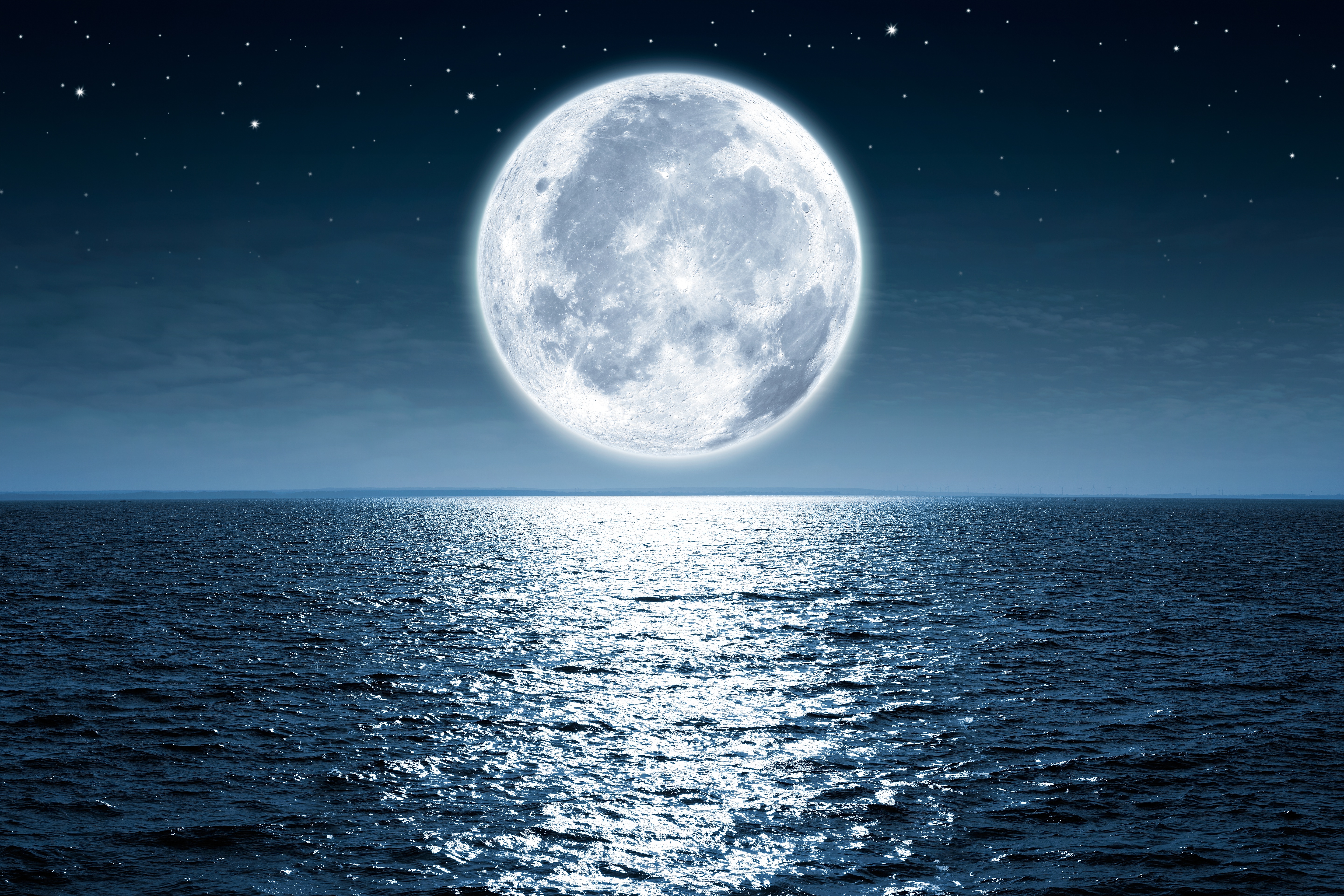Moon Sea Night 5k, HD Others, 4k Wallpaper, Image, Background, Photo and Picture