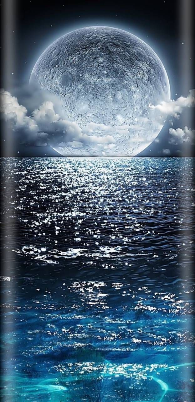 Download S9 S10 MOON AND SEA Wallpaper by MobileWallpaper now. Bro. Moon photography, Night sky wallpaper, Beautiful wallpaper background