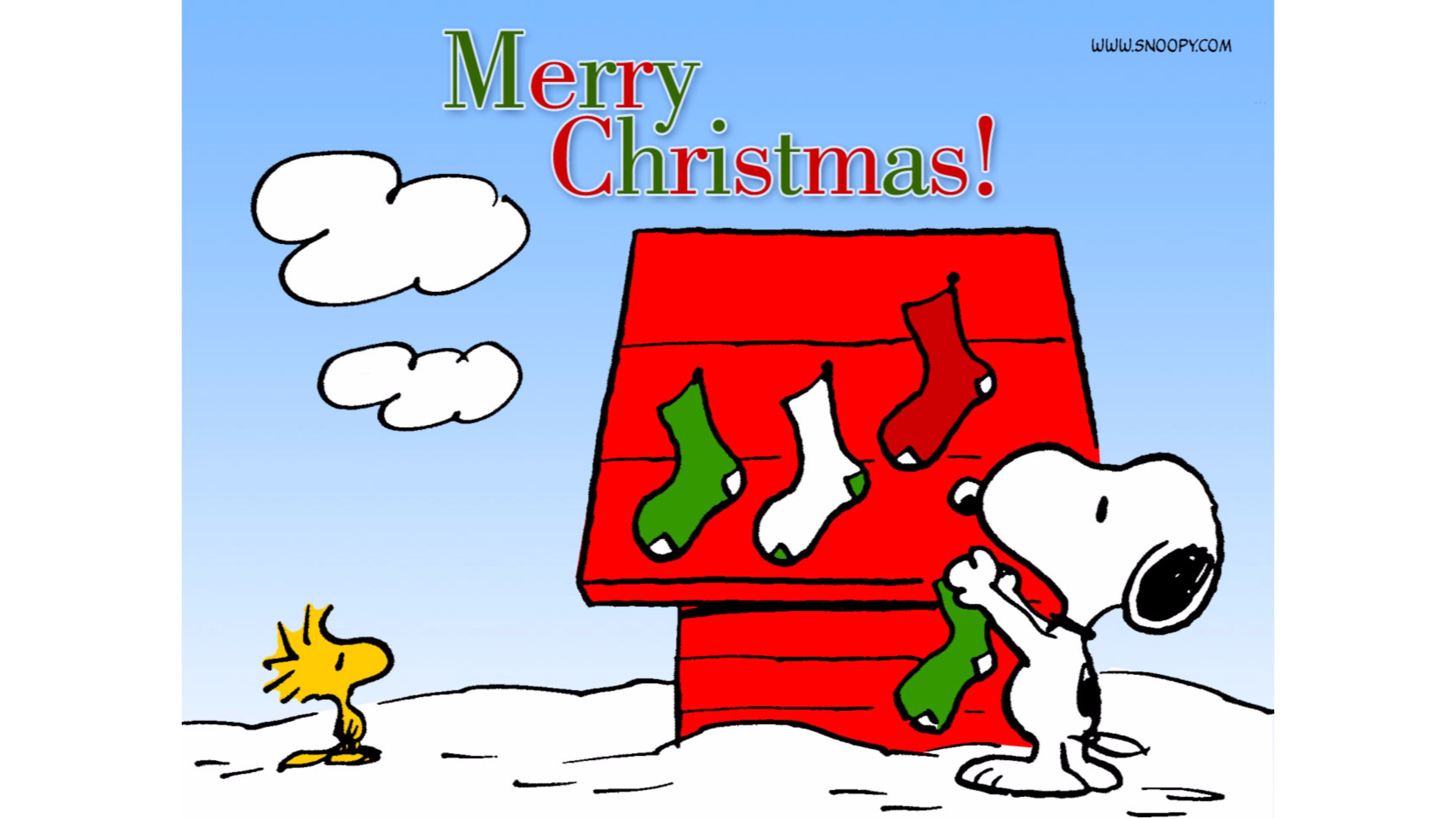 Snoopy Merry Christmas 4K wallpaper