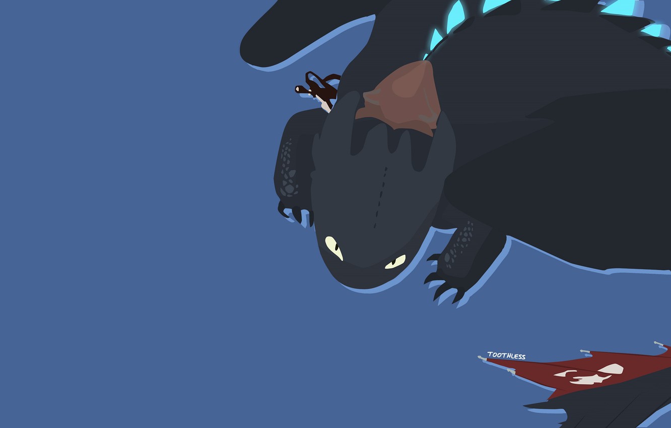 Photo Wallpaper Toothless, Minimalism, How To Train Your Dragon Wallpaper Minimalist