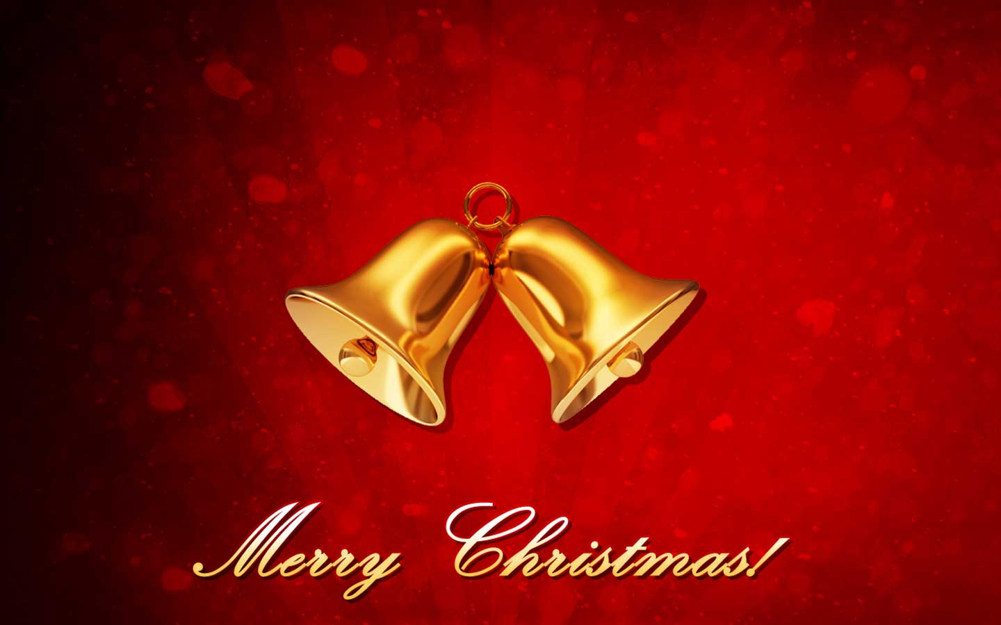 Merry Christmas Red With Bells Wallpapers