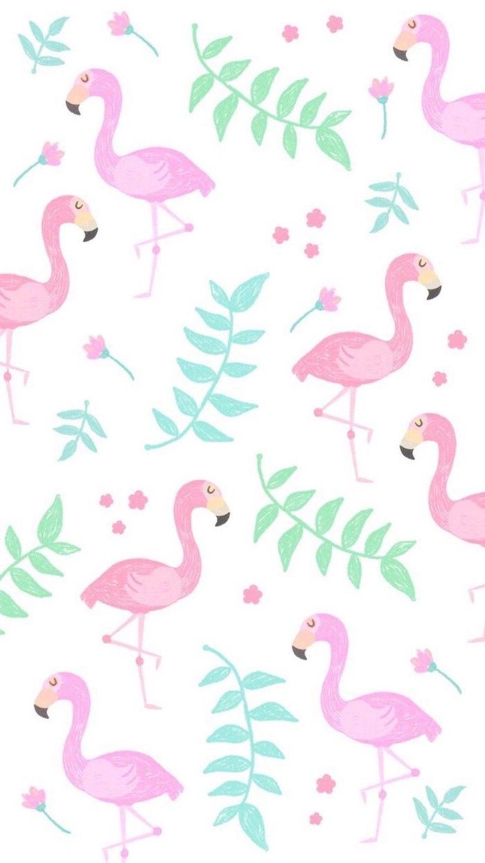 Pink Flamingos Cute Tumblr Background Flowers Leaves White Background. Cute Background, Flamingo Wallpaper, IPhone Wallpaper