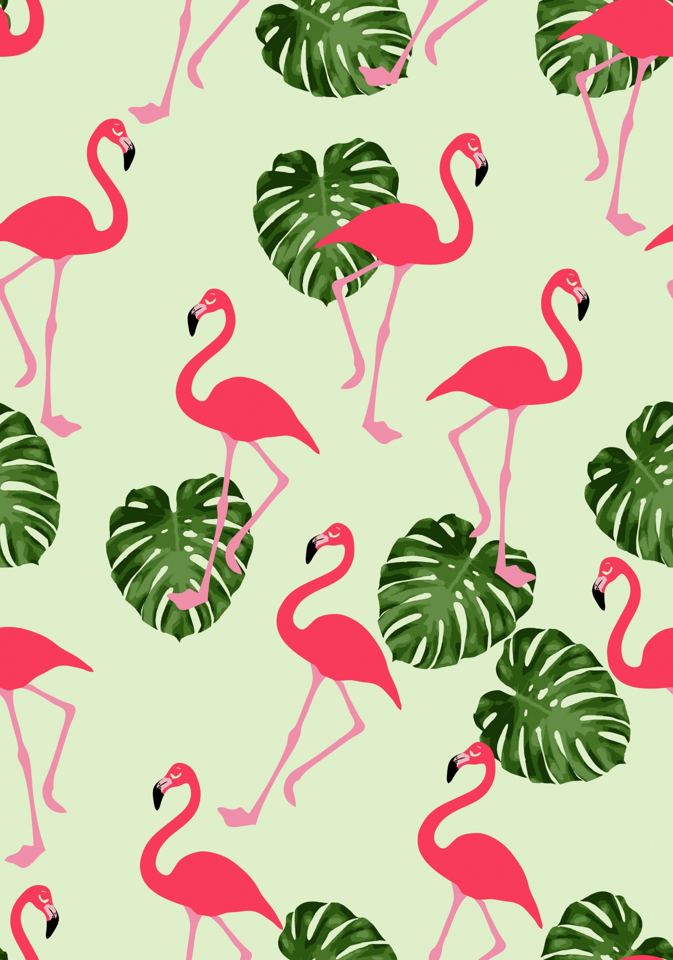 Download free photo of Flamingo, wallpaper, paper, background, pattern