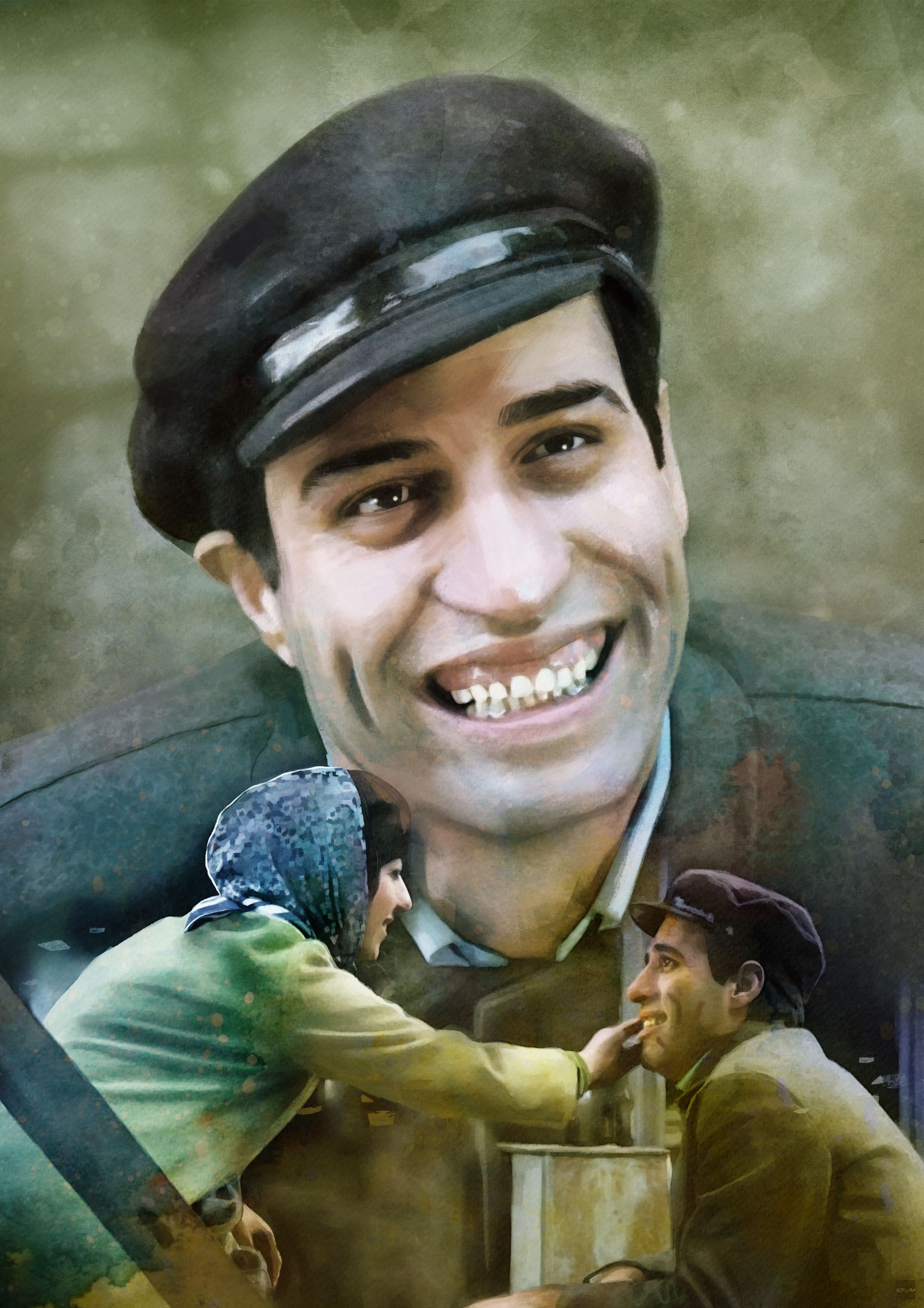 Kemal Sunal, Ayşen Gruda İllustrasyonu. Çöpçüler Kralı Film İllustrasyonu. Turkish cinema, Best actor, Illustrations and posters