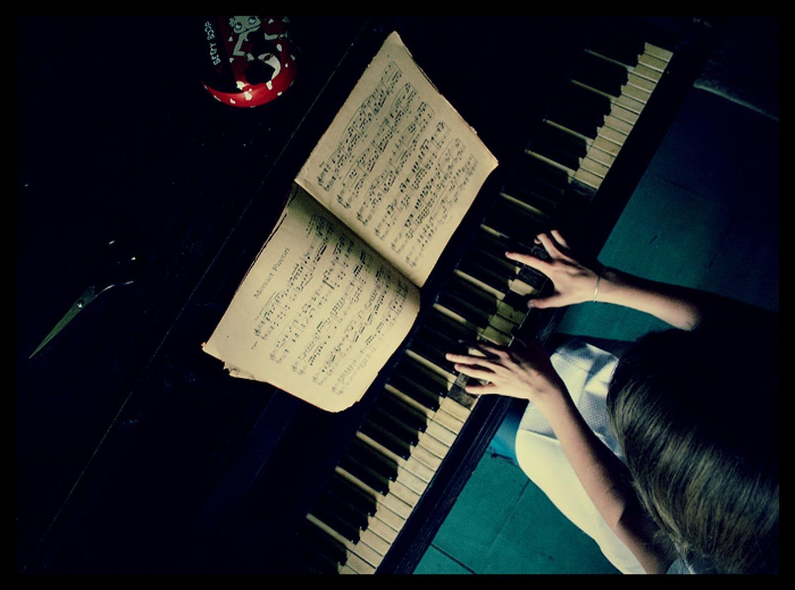 Playing Piano Wallpaper