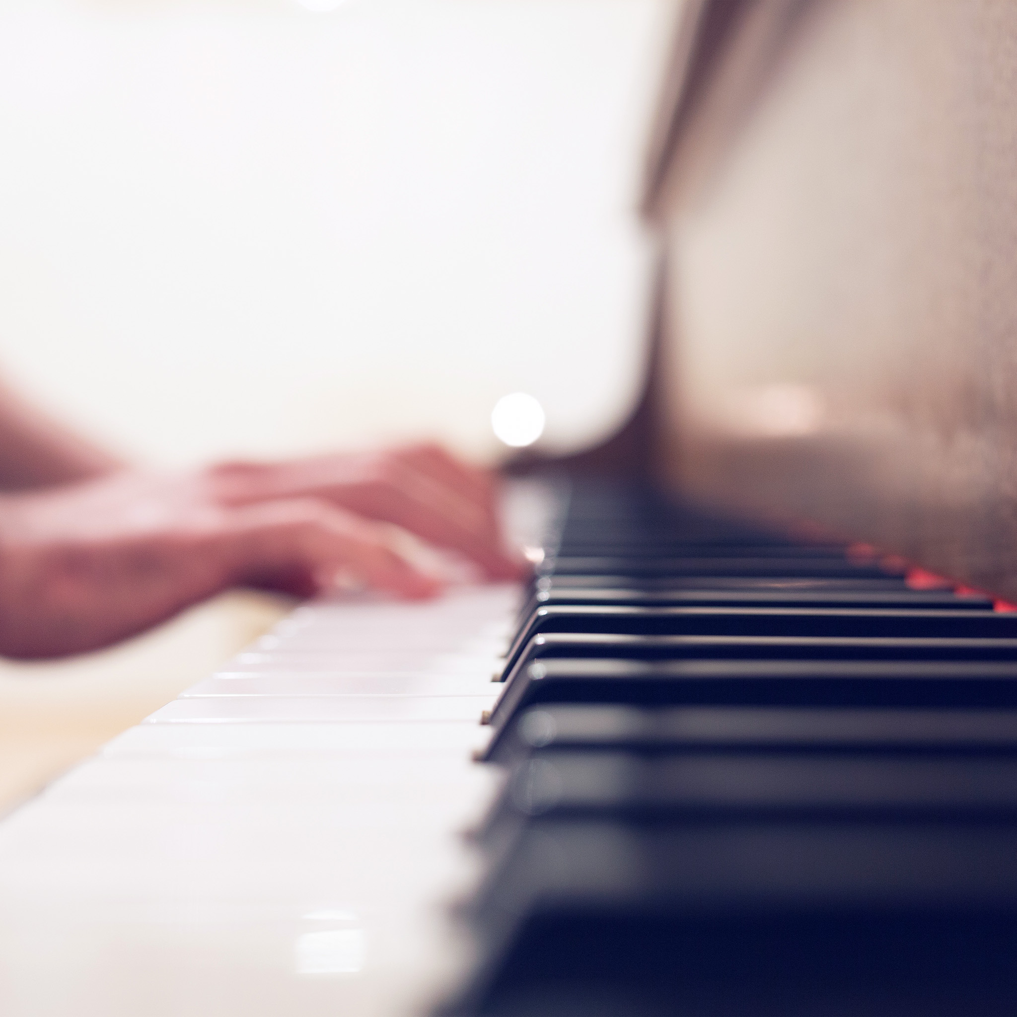 Bokeh Piano Hand Life Blue Wallpaper